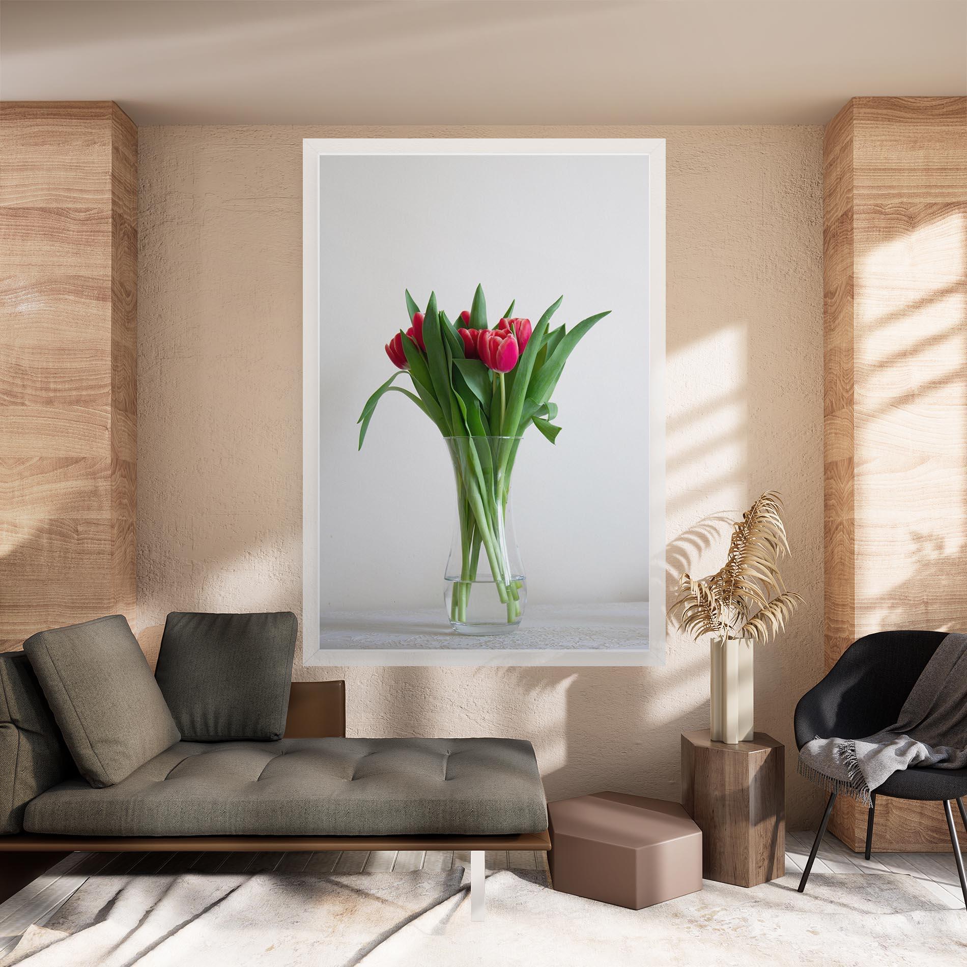 Tablou Canvas Pretty Tulips Vase mockup 8