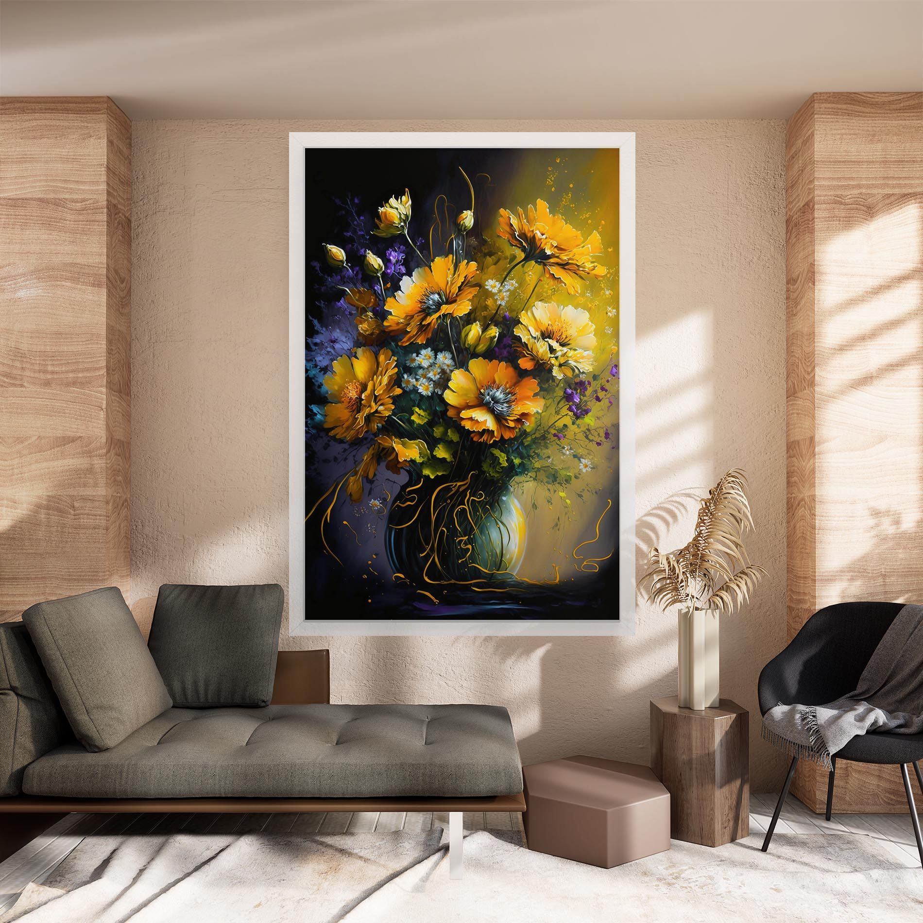 Yellow Flower Art Vase mockup 8