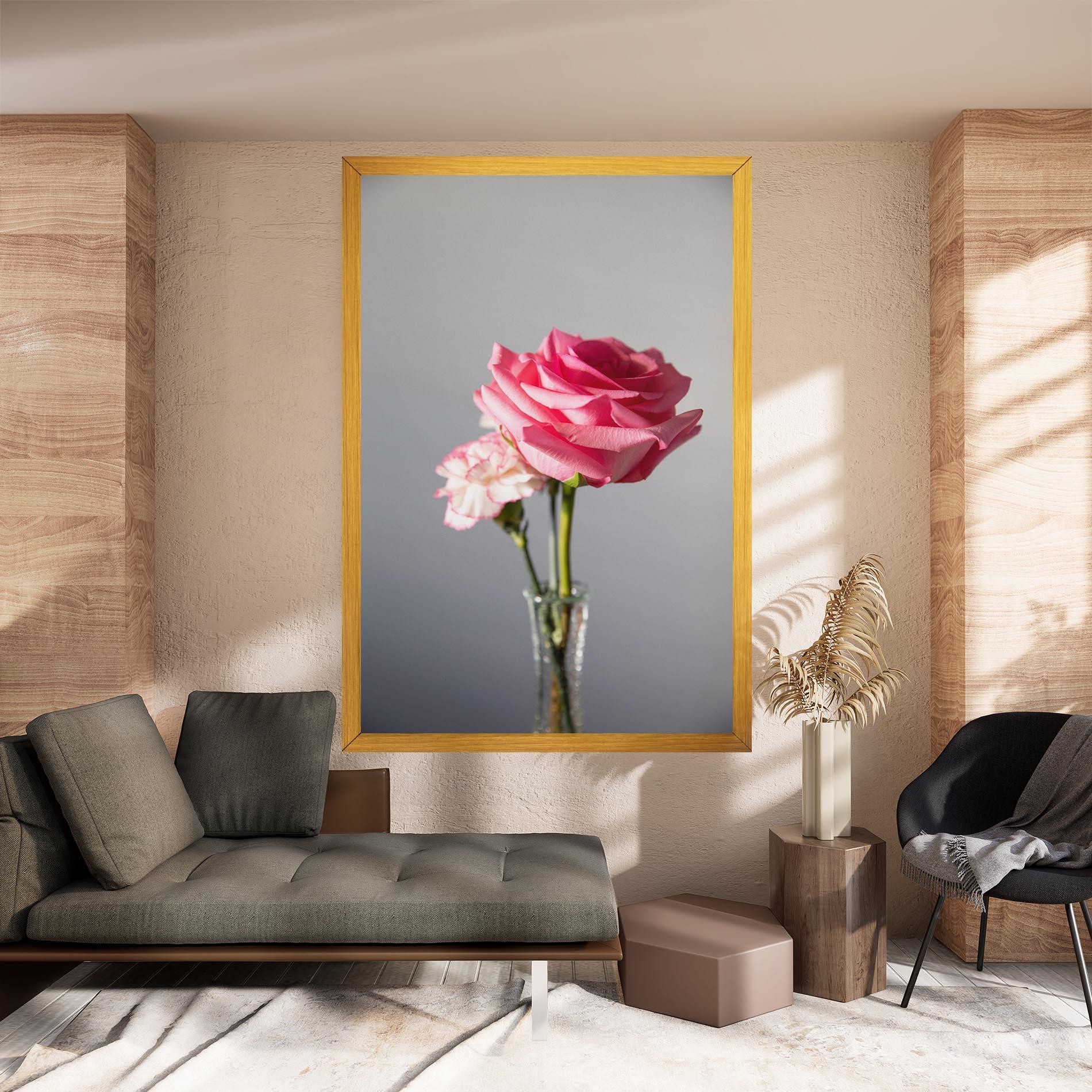 Tablou Canvas Big Pink Rose Vase mockup 8