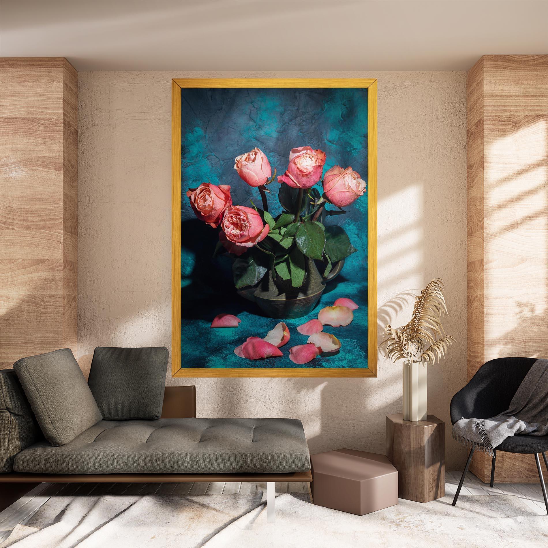 Tablou Canvas Bouquet Roses Vase mockup 8