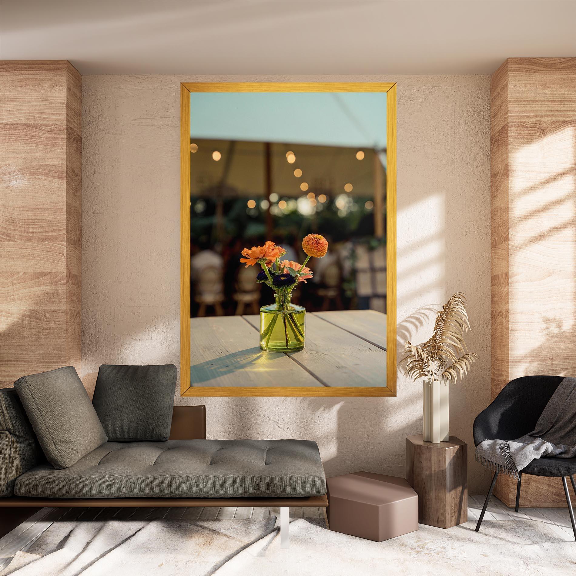 Tablou Canvas Orange Flowers Vase mockup 8