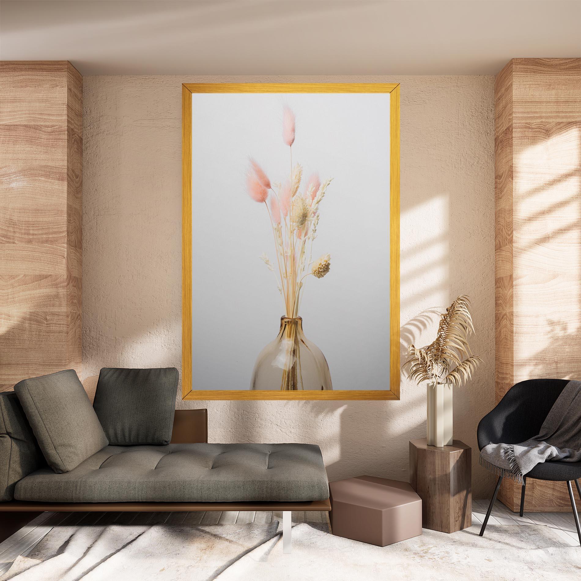 Tablou Canvas Pink Cream Flower Vase mockup 8
