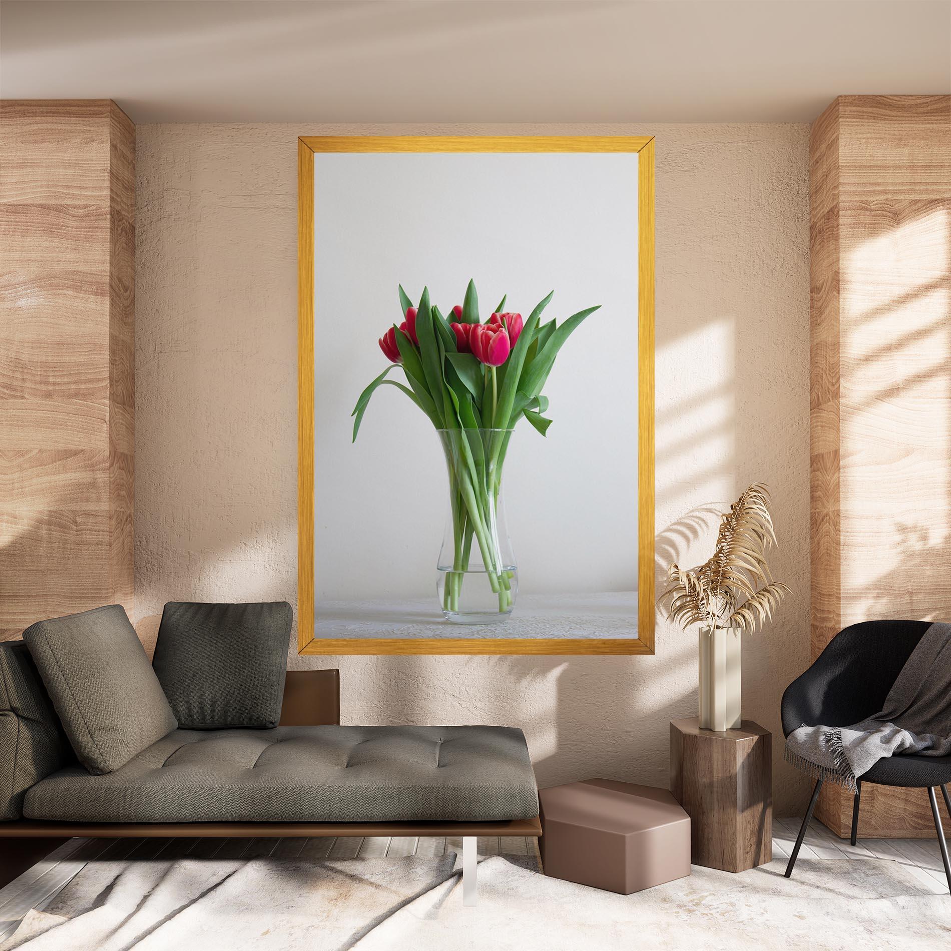 Tablou Canvas Pretty Tulips Vase mockup 8
