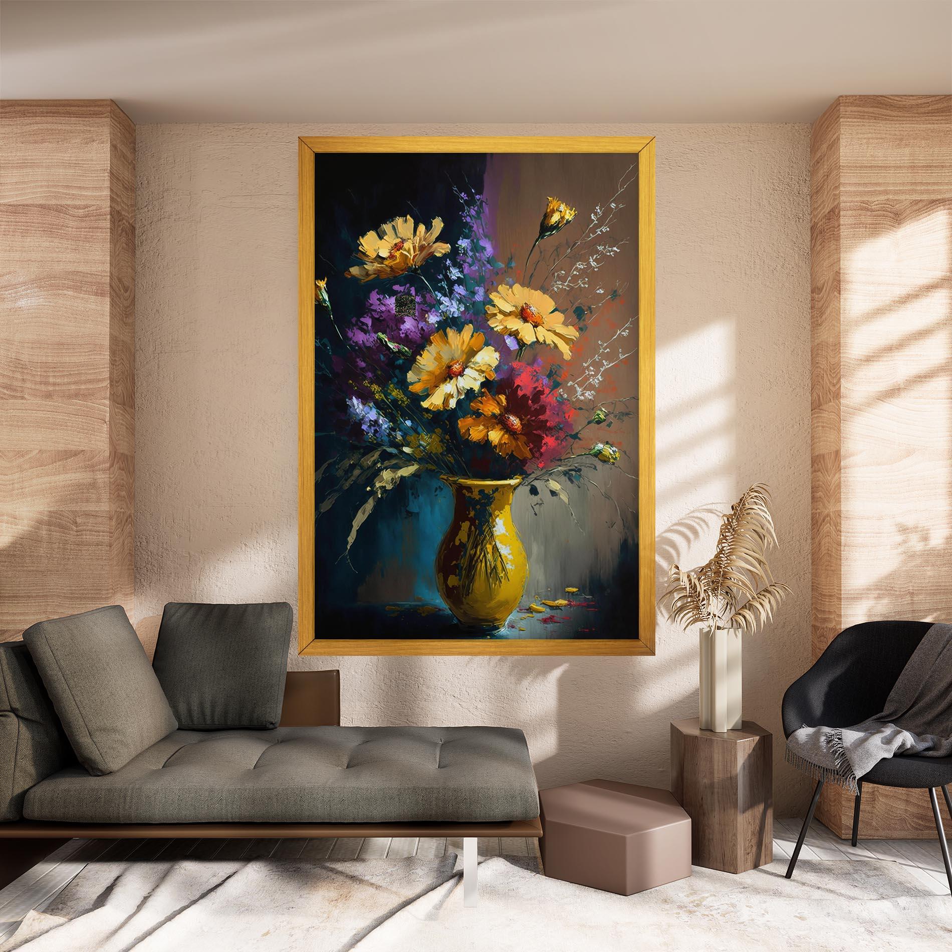 Tablou Canvas Yellow Art Vase mockup 8
