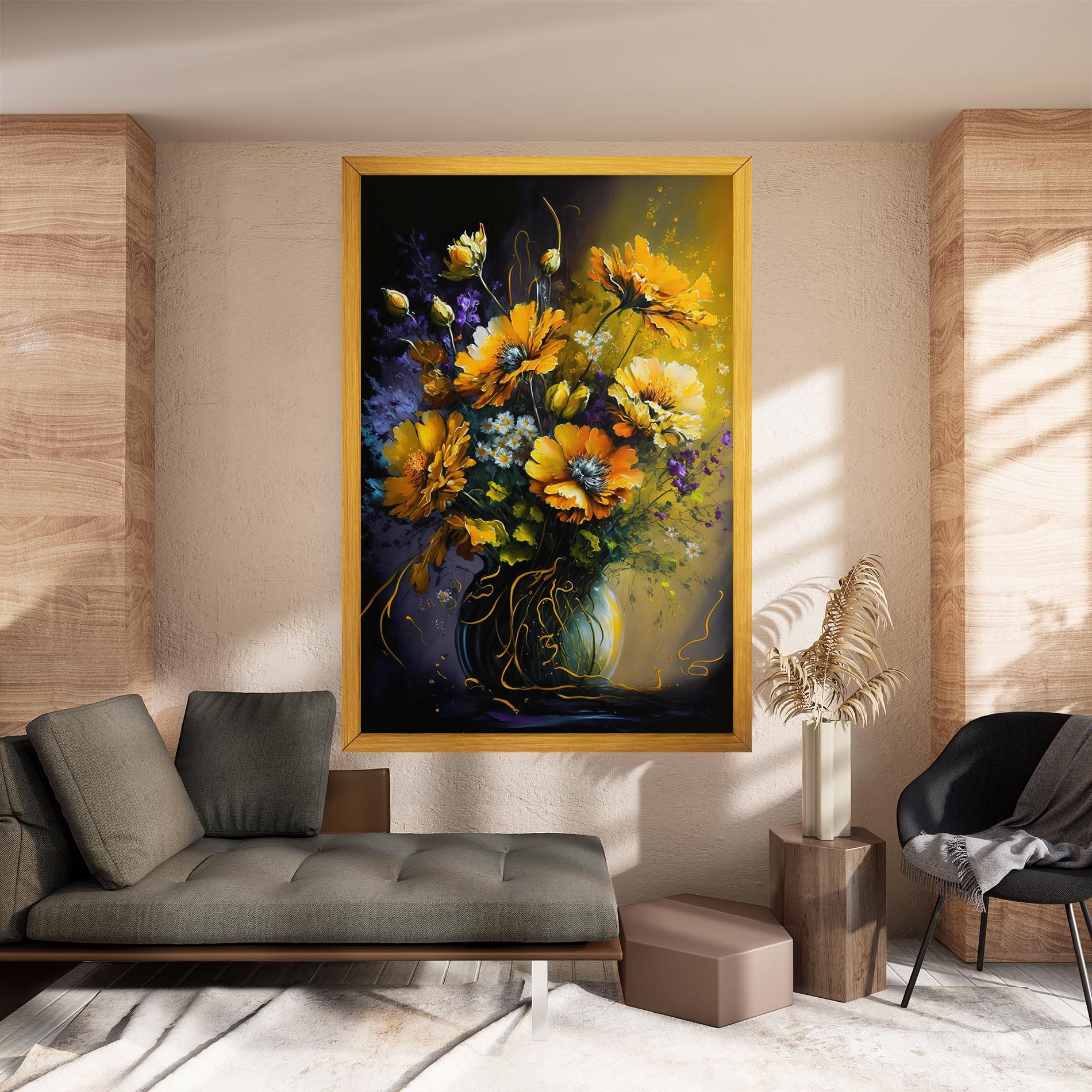 Yellow Flower Art Vase mockup 8