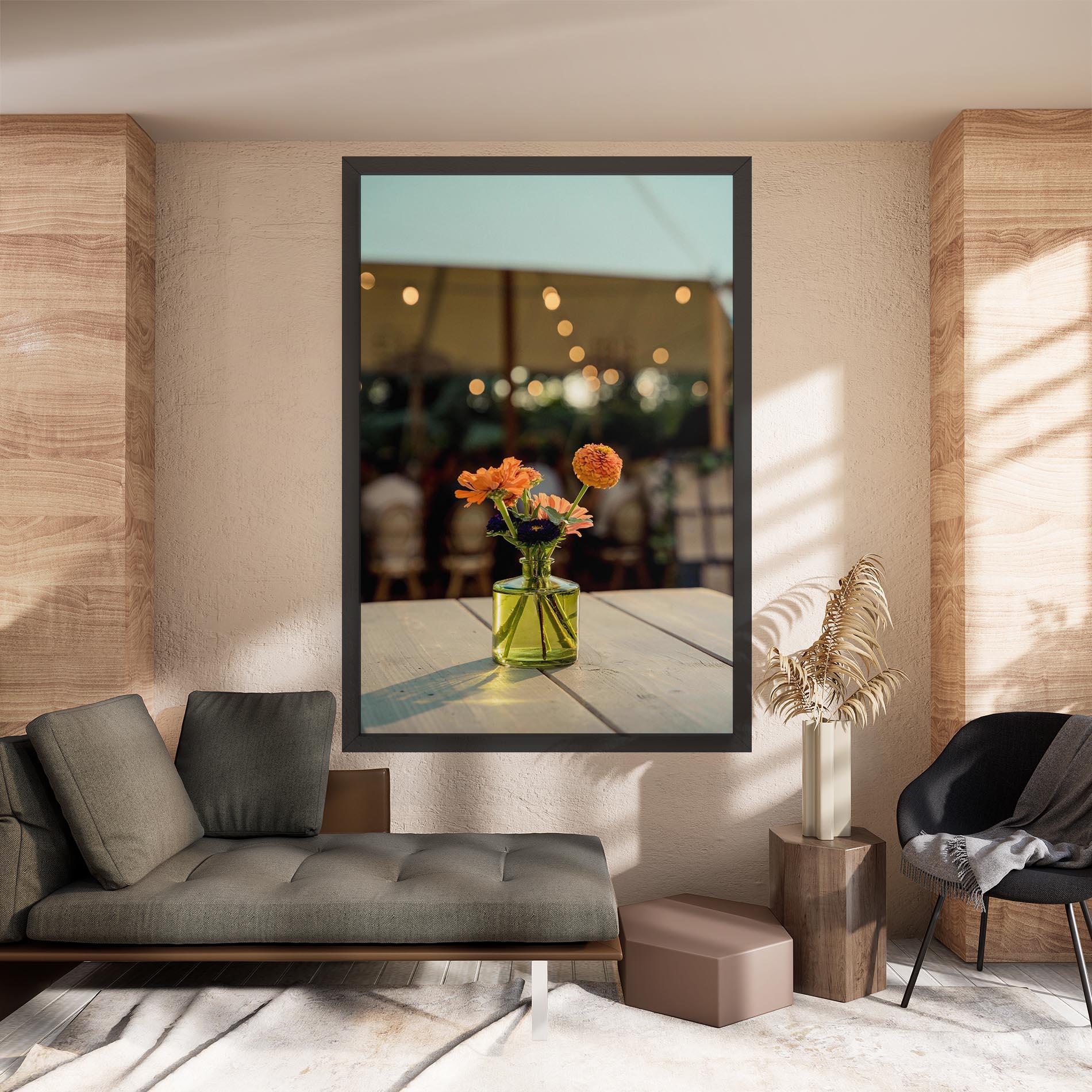 Tablou Canvas Orange Flowers Vase mockup 8