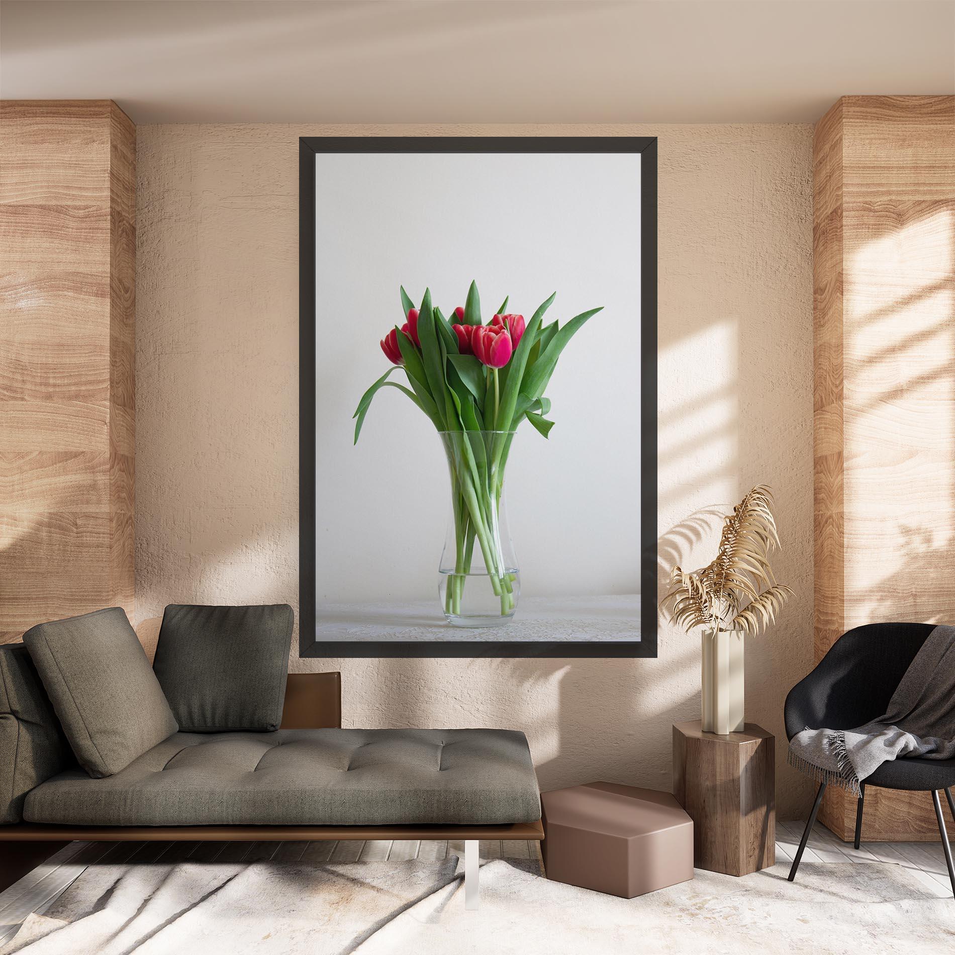 Tablou Canvas Pretty Tulips Vase mockup 8