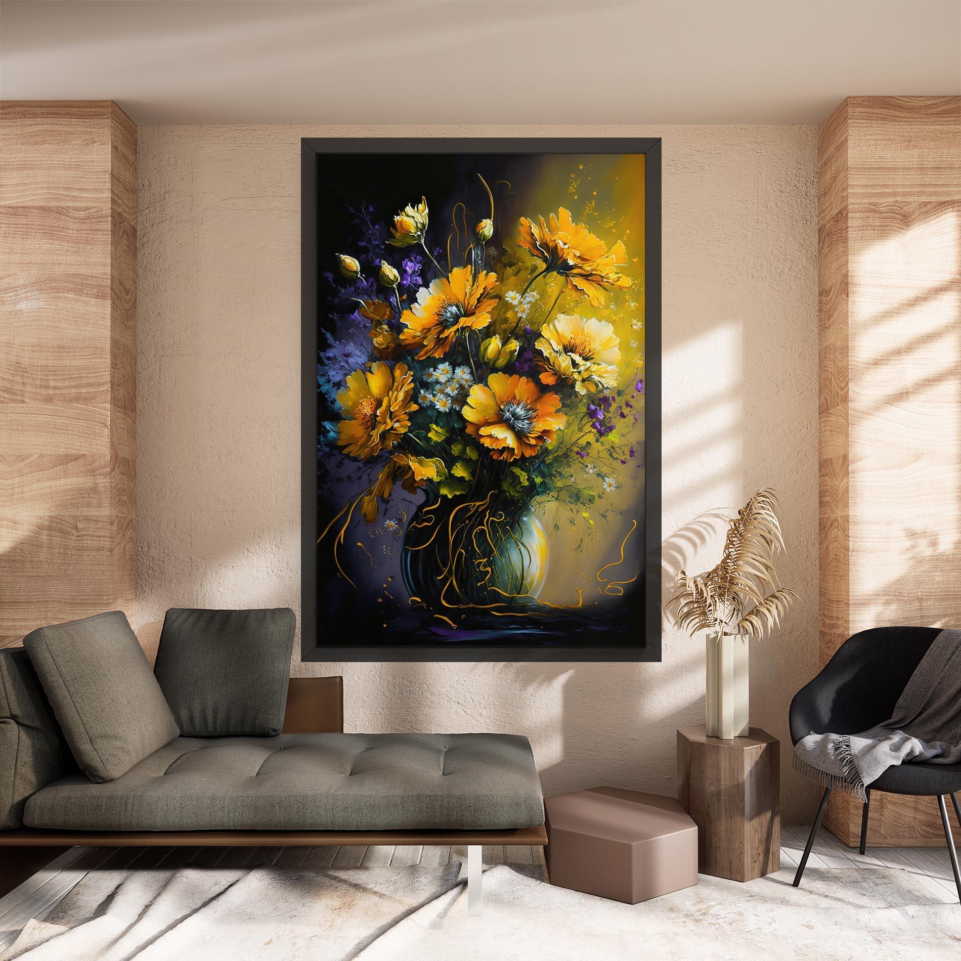 Tablou Canvas Yellow Flower Art Vase mockup 8