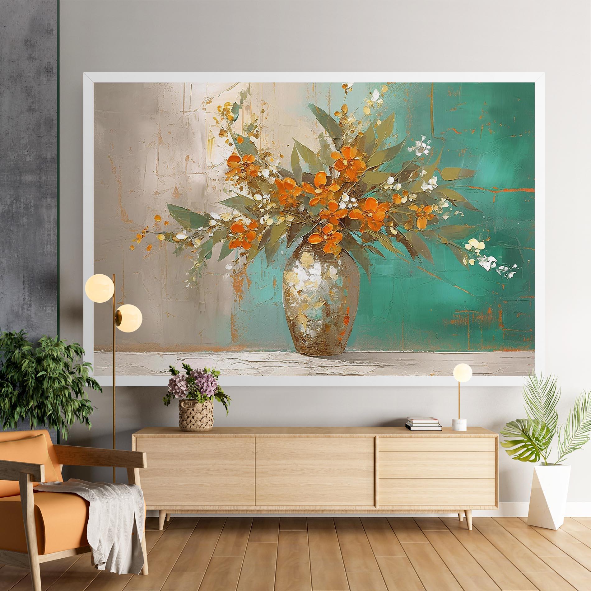 Tablou Canvas Grey Vase Orange mockup 9