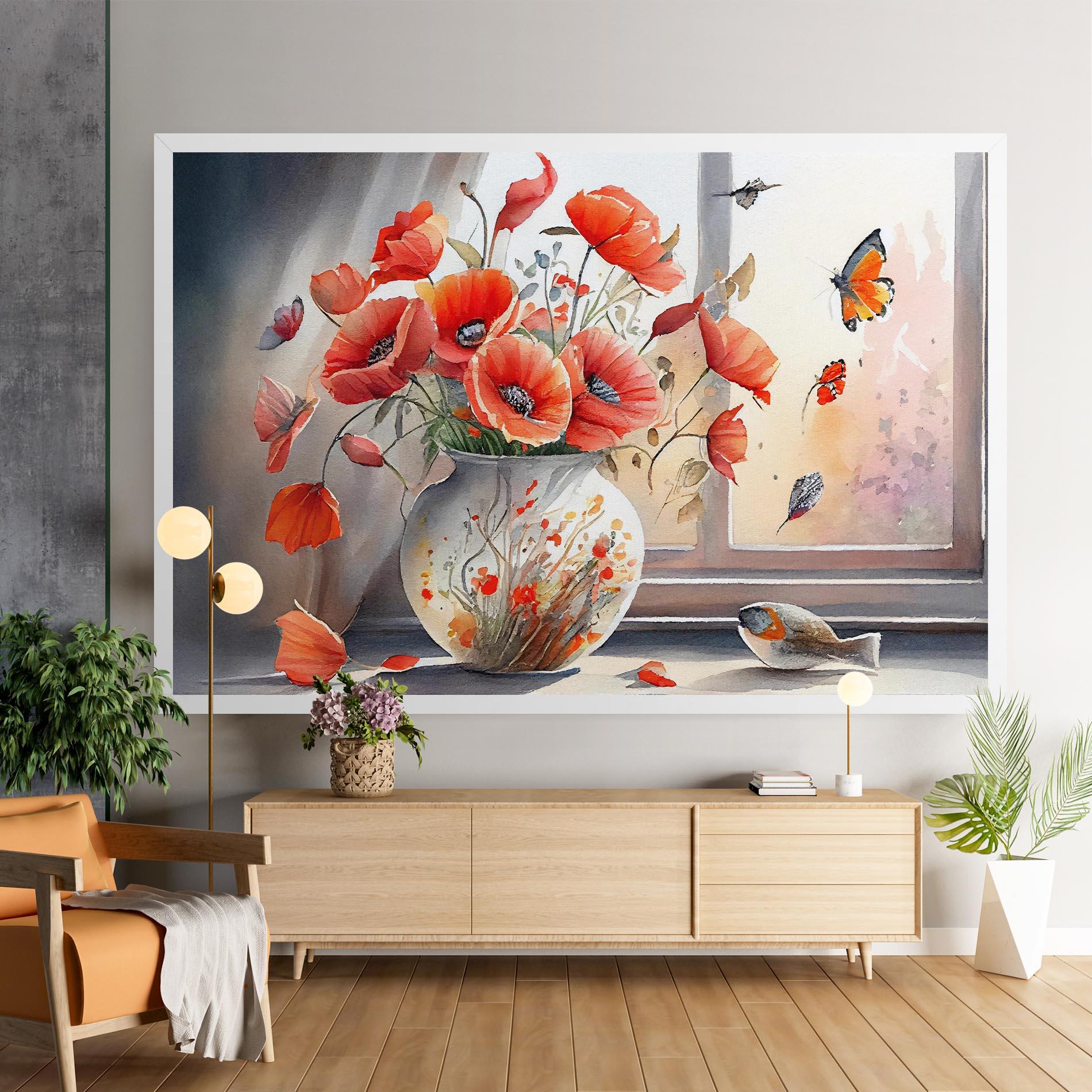 Tablou Canvas Poppies Vase mockup 9