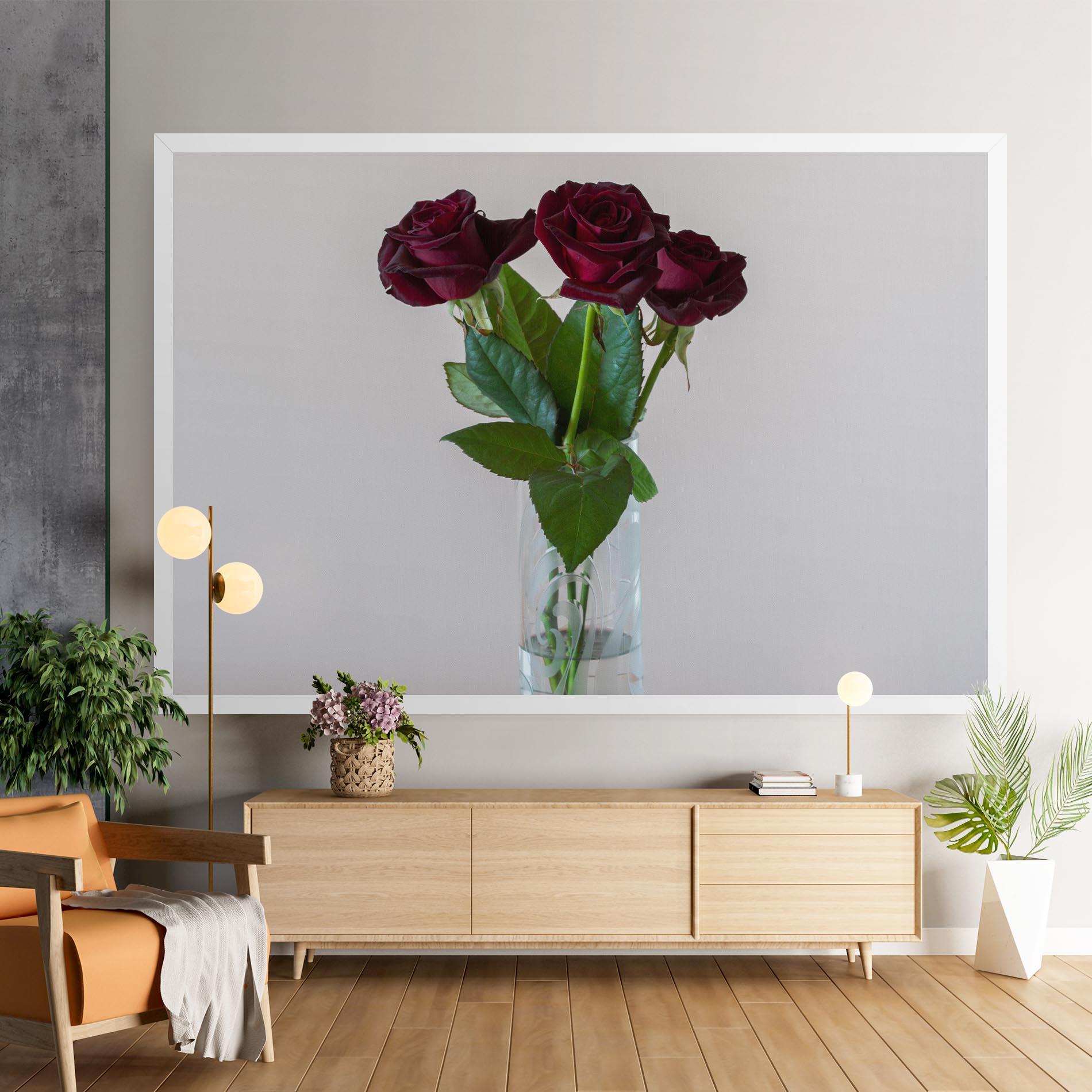 Tablou Canvas Red Roses Vase mockup 9