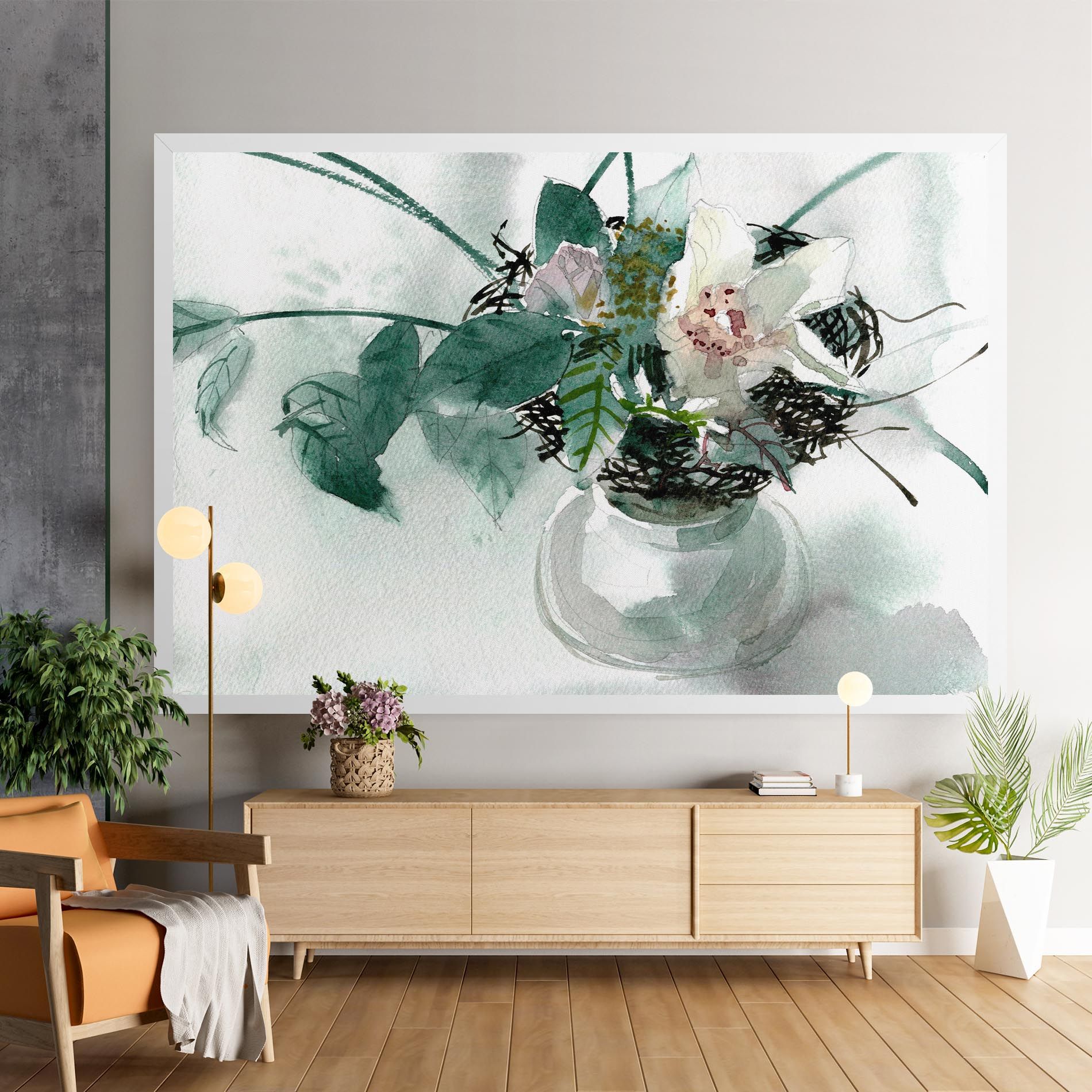White Flower Vase mockup 9