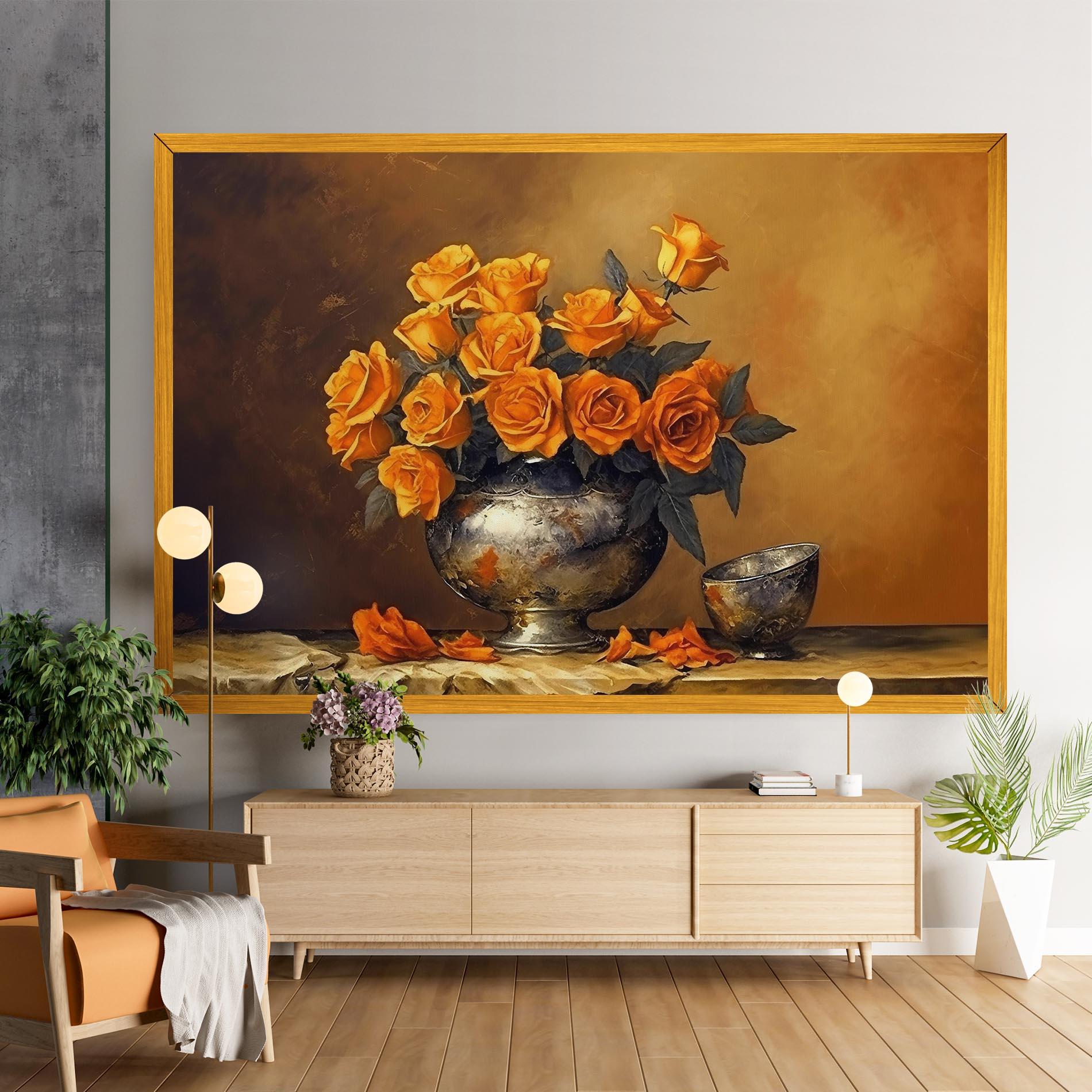 Tablou Canvas Orange Rose Vase mockup 9