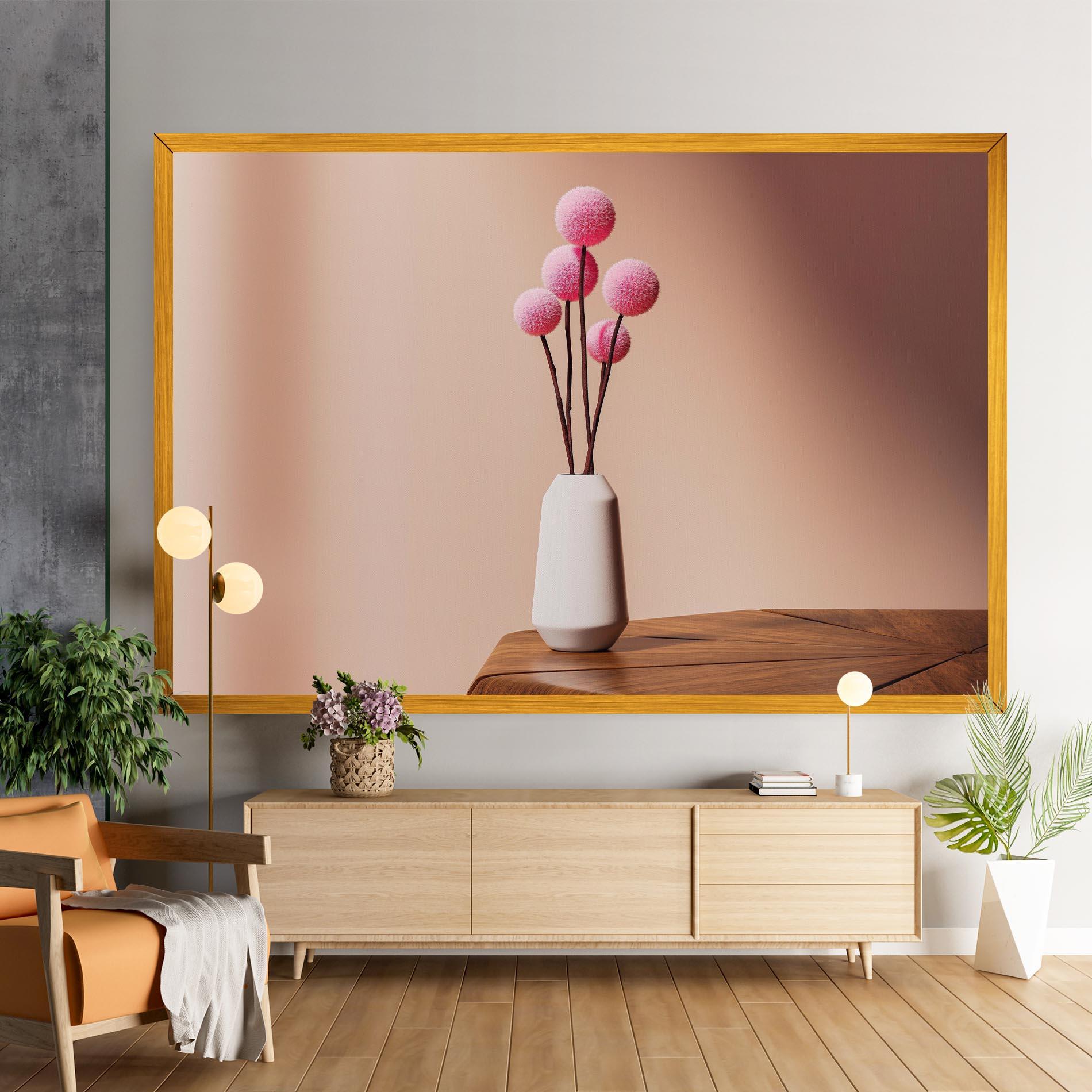 Tablou Canvas Pink Circle Vase mockup 9