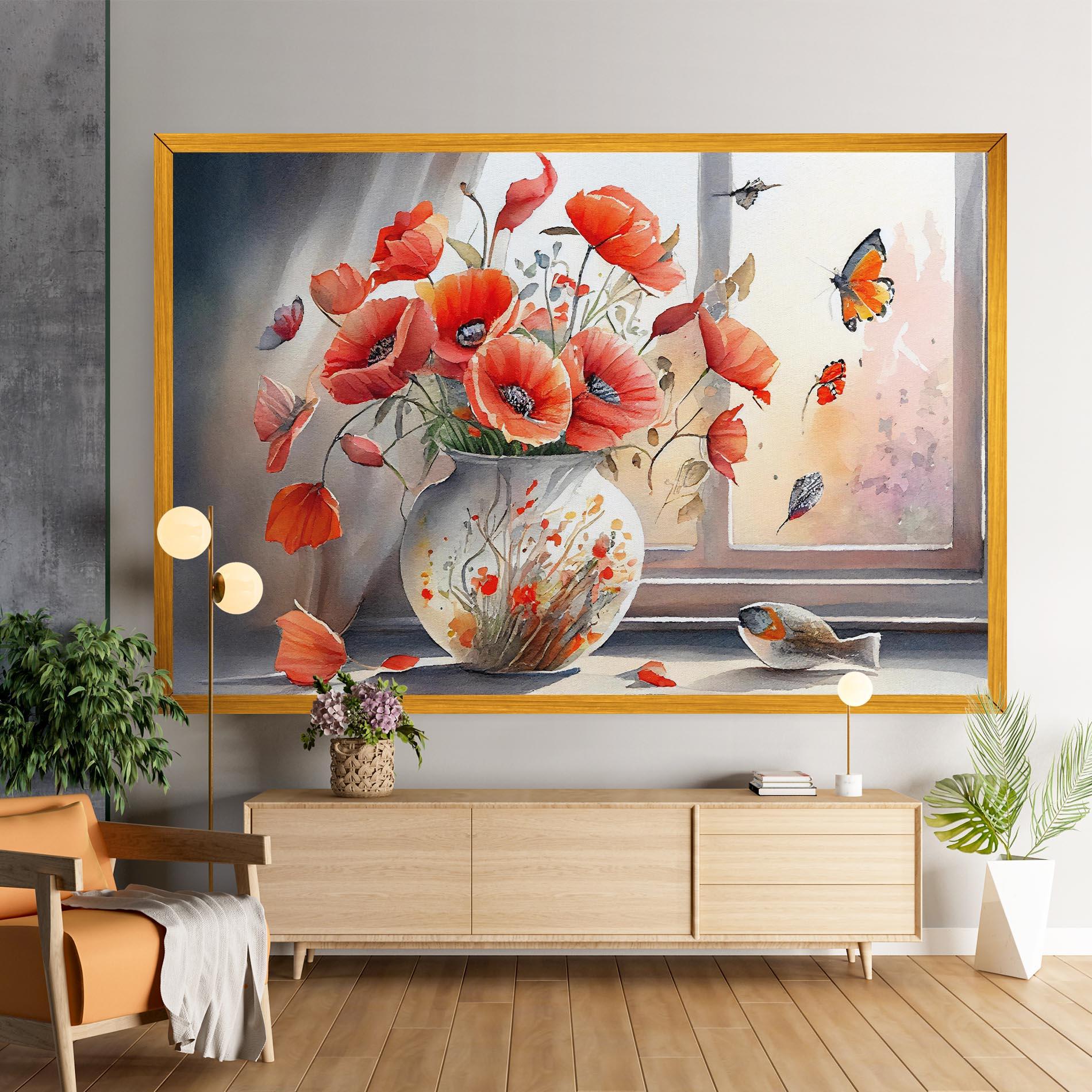 Tablou Canvas Poppies Vase mockup 9