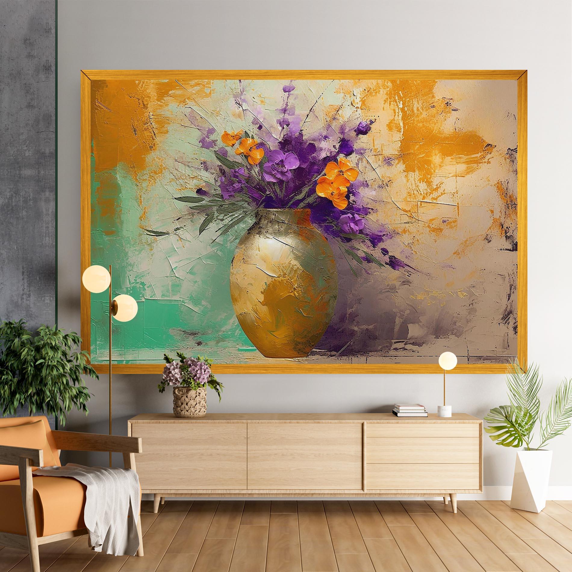 Tablou Canvas Purple Orange Plant Vase mockup 9