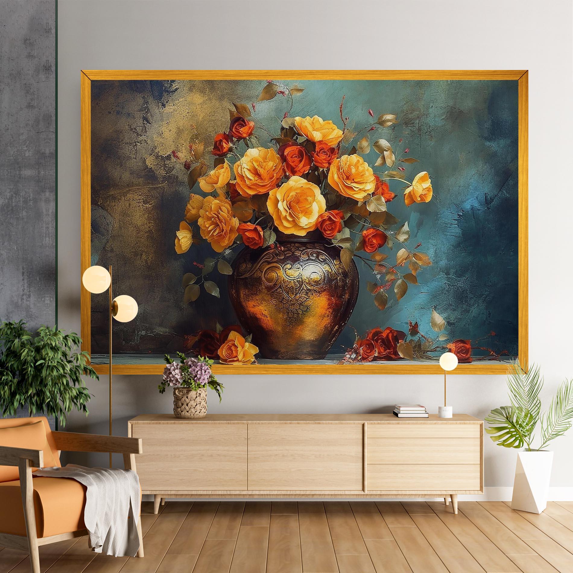 Tablou Canvas Red Orange Flower Vase mockup 9