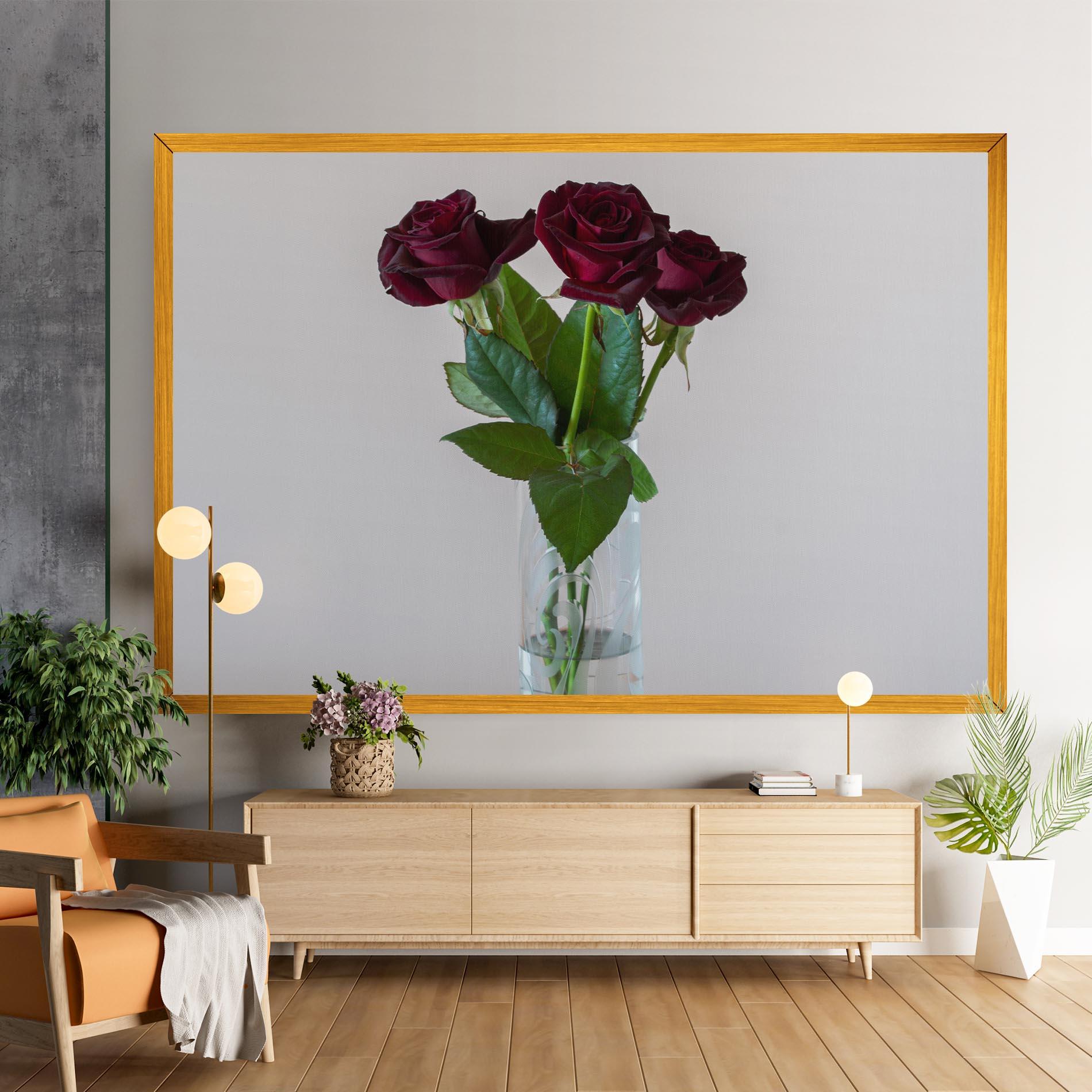 Tablou Canvas Red Roses Vase mockup 9