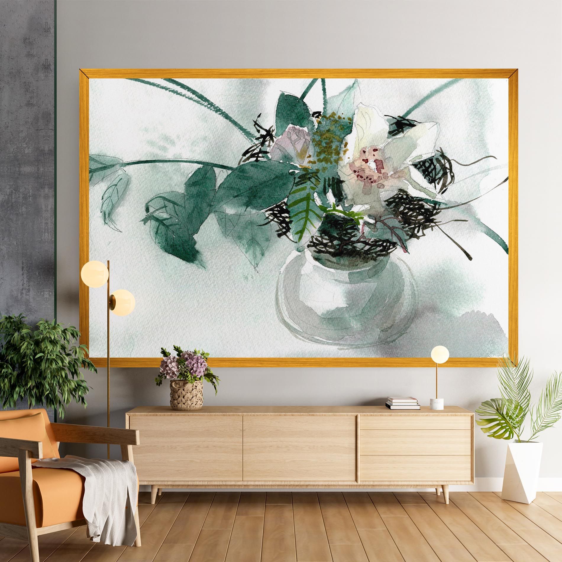 White Flower Vase mockup 9