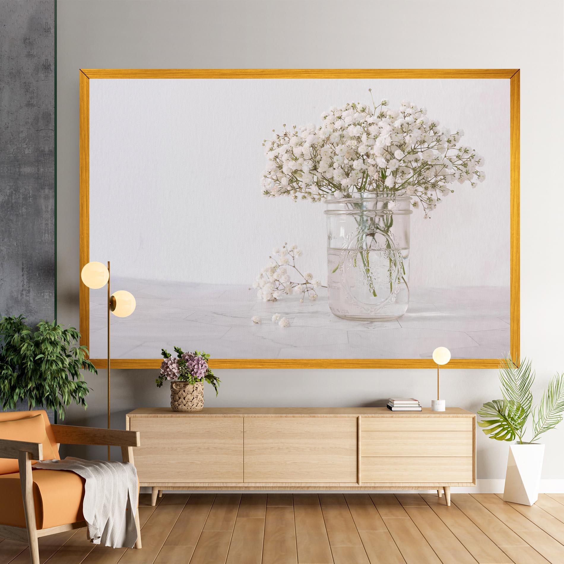 Tablou Canvas White Tiny Flower Vase mockup 9