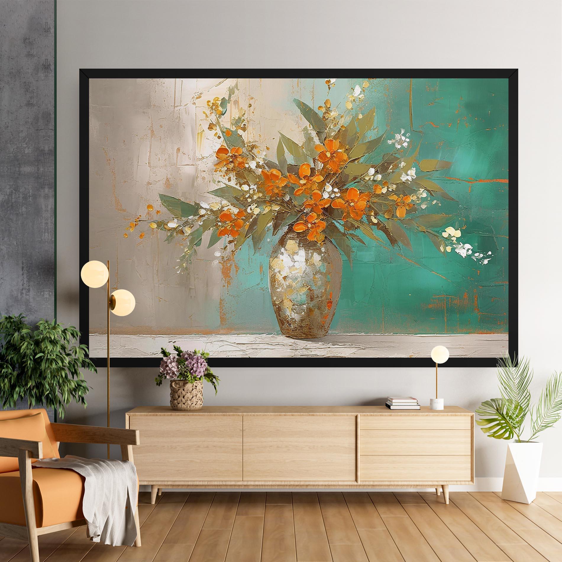 Tablou Canvas Grey Vase Orange mockup 9