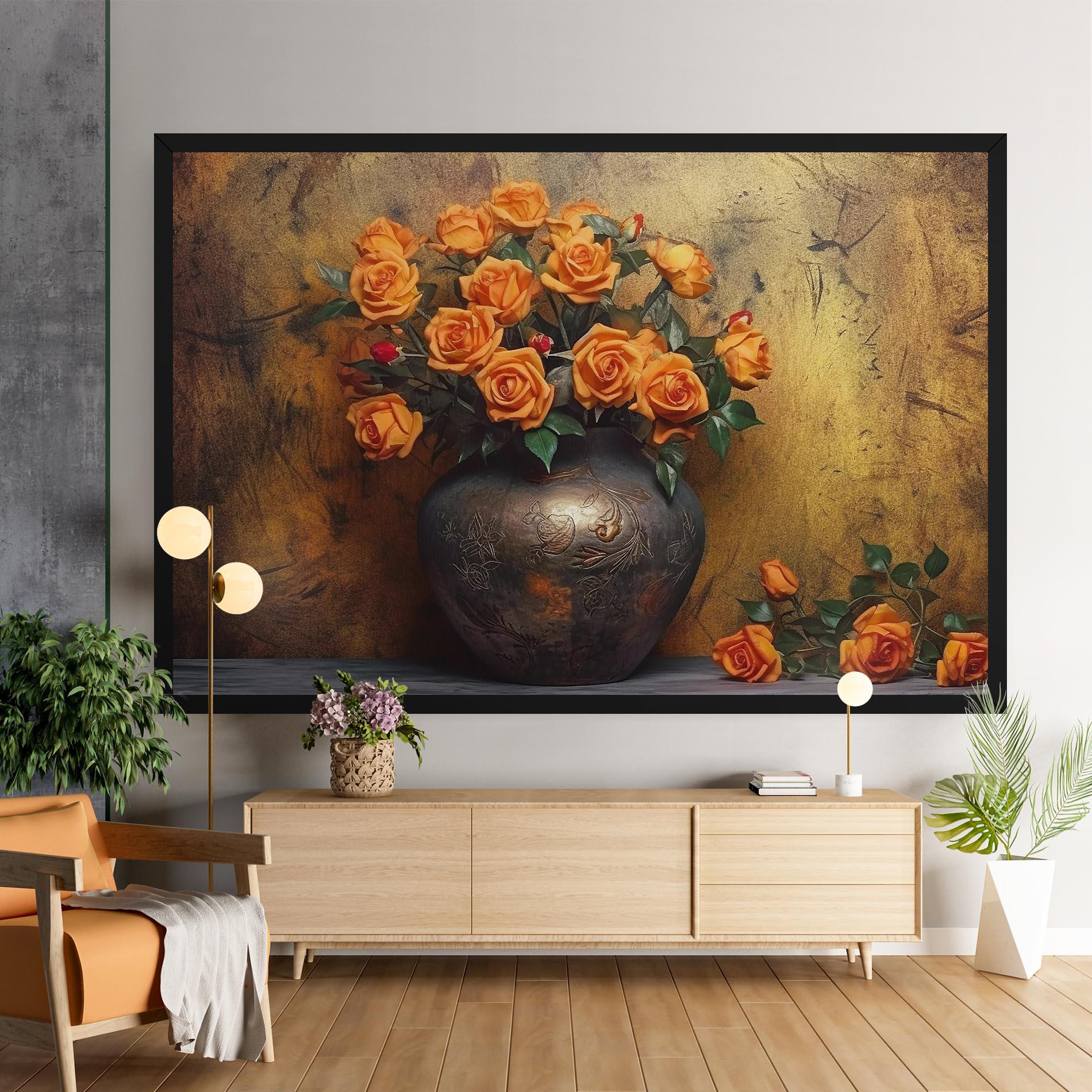 Tablou Canvas Orange Vintage Vase mockup 9