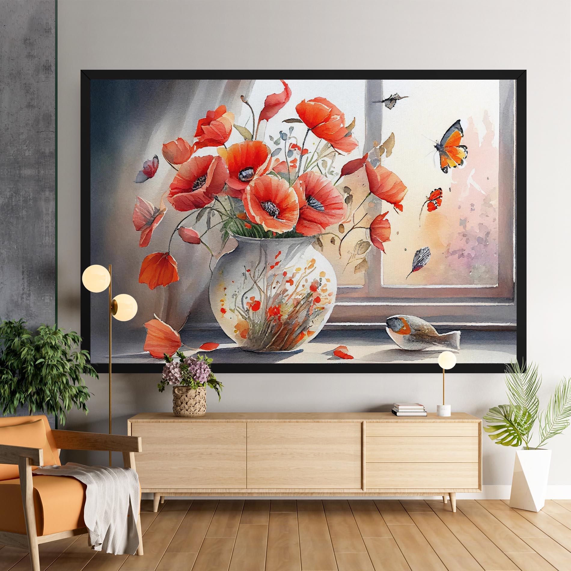 Tablou Canvas Poppies Vase mockup 9