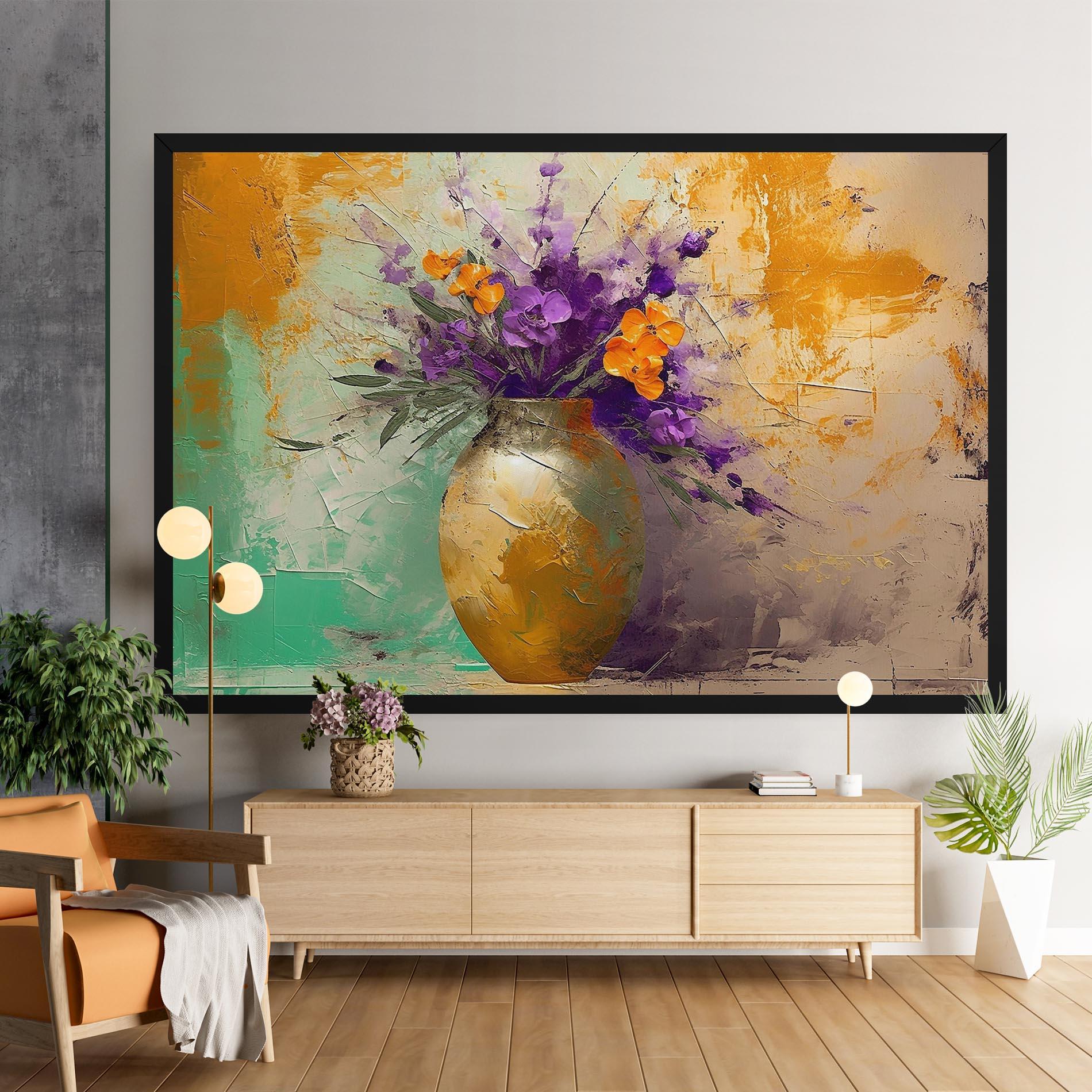 Tablou Canvas Purple Orange Plant Vase mockup 9