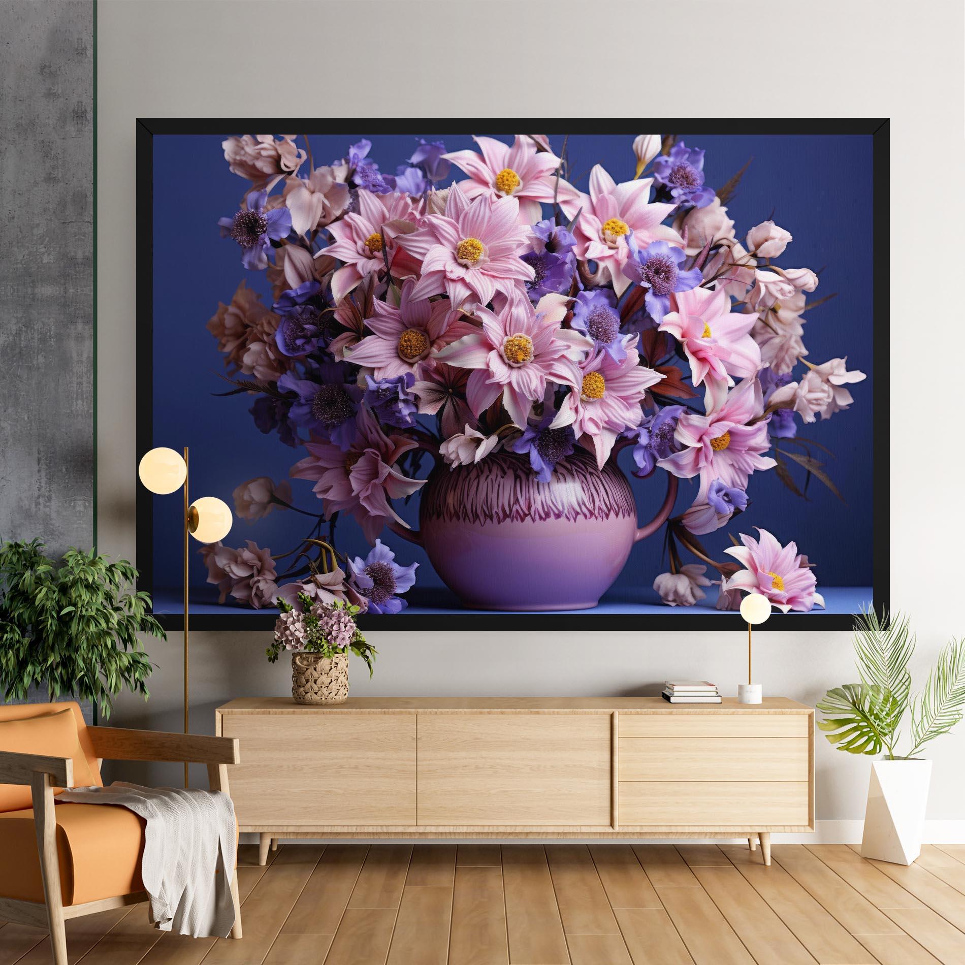 Tablou Canvas Purple Vase Flowers mockup 9