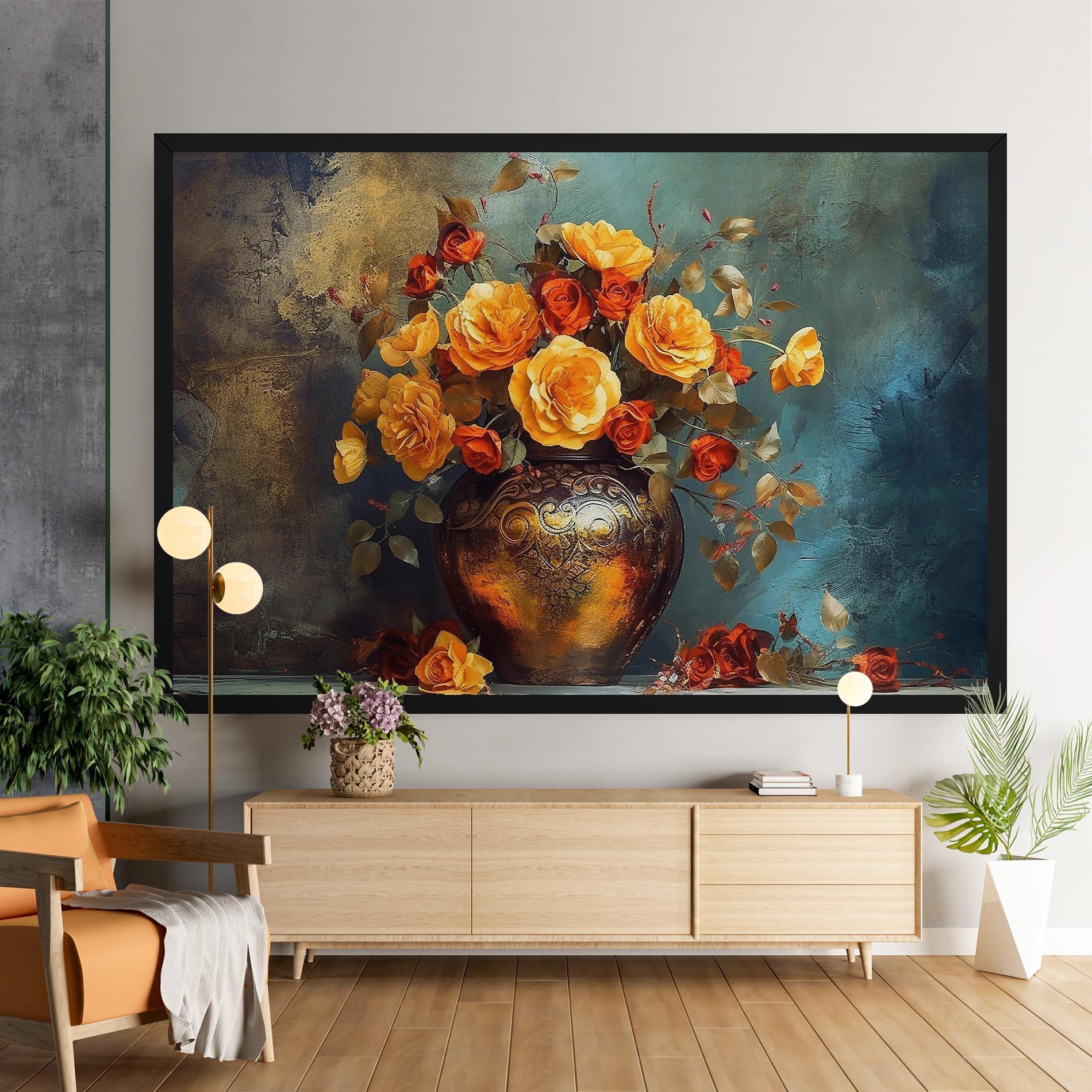 Tablou Canvas Red Orange Flower Vase mockup 9