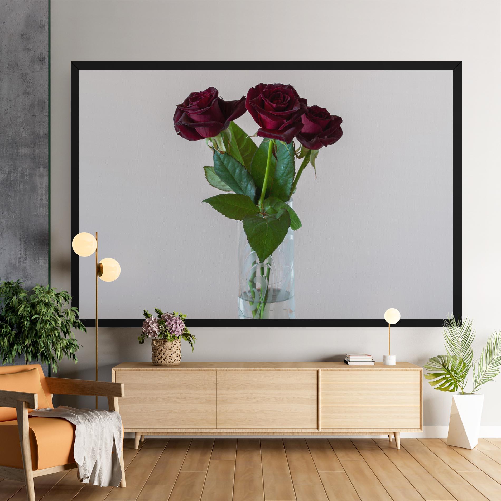Tablou Canvas Red Roses Vase mockup 9