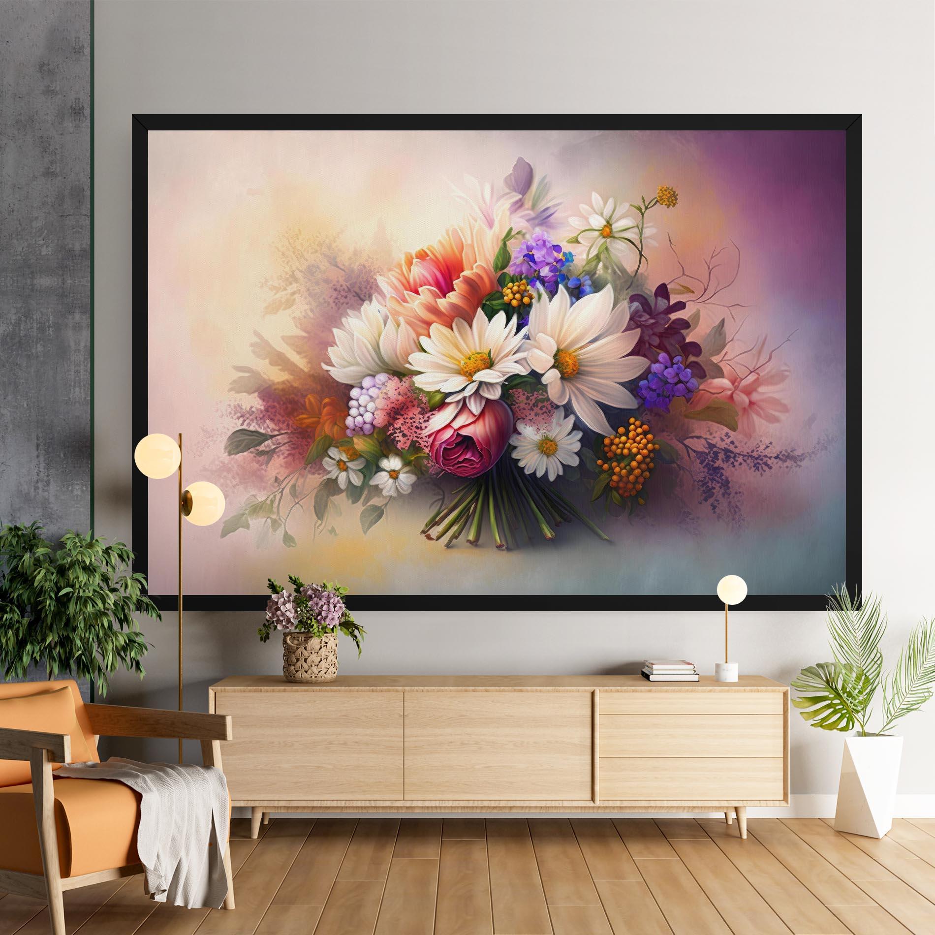 Tablou Canvas Vecteezy_ai Generated Bouquet Of Fresh Spring Flowers On Light_23373362_865 mockup 9