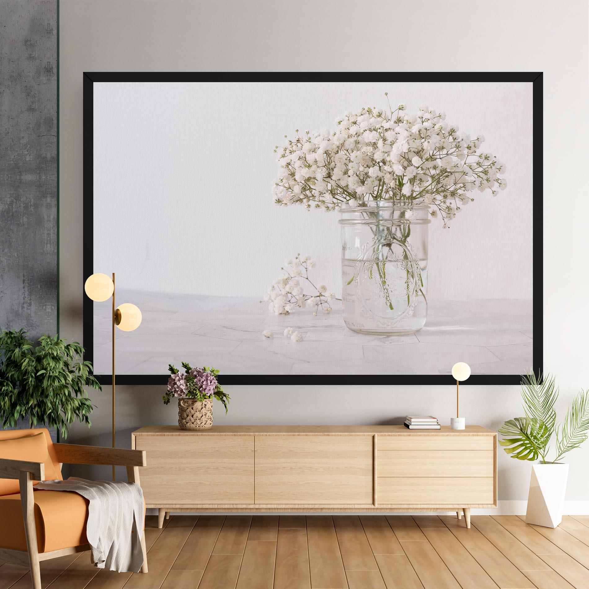 Tablou Canvas White Tiny Flower Vase mockup 9