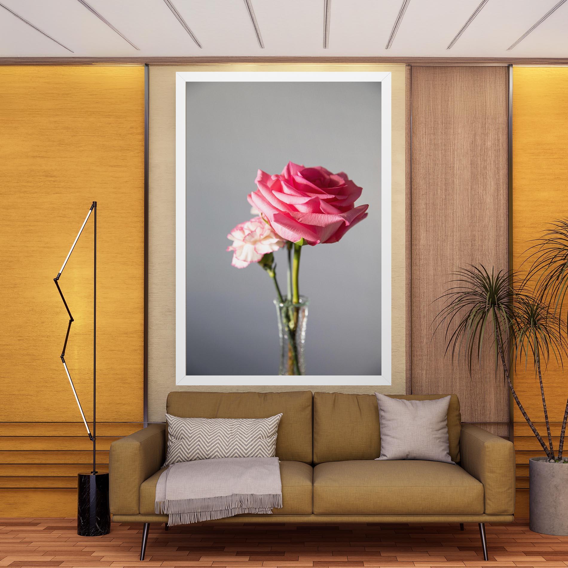 Tablou Canvas Big Pink Rose Vase mockup 9