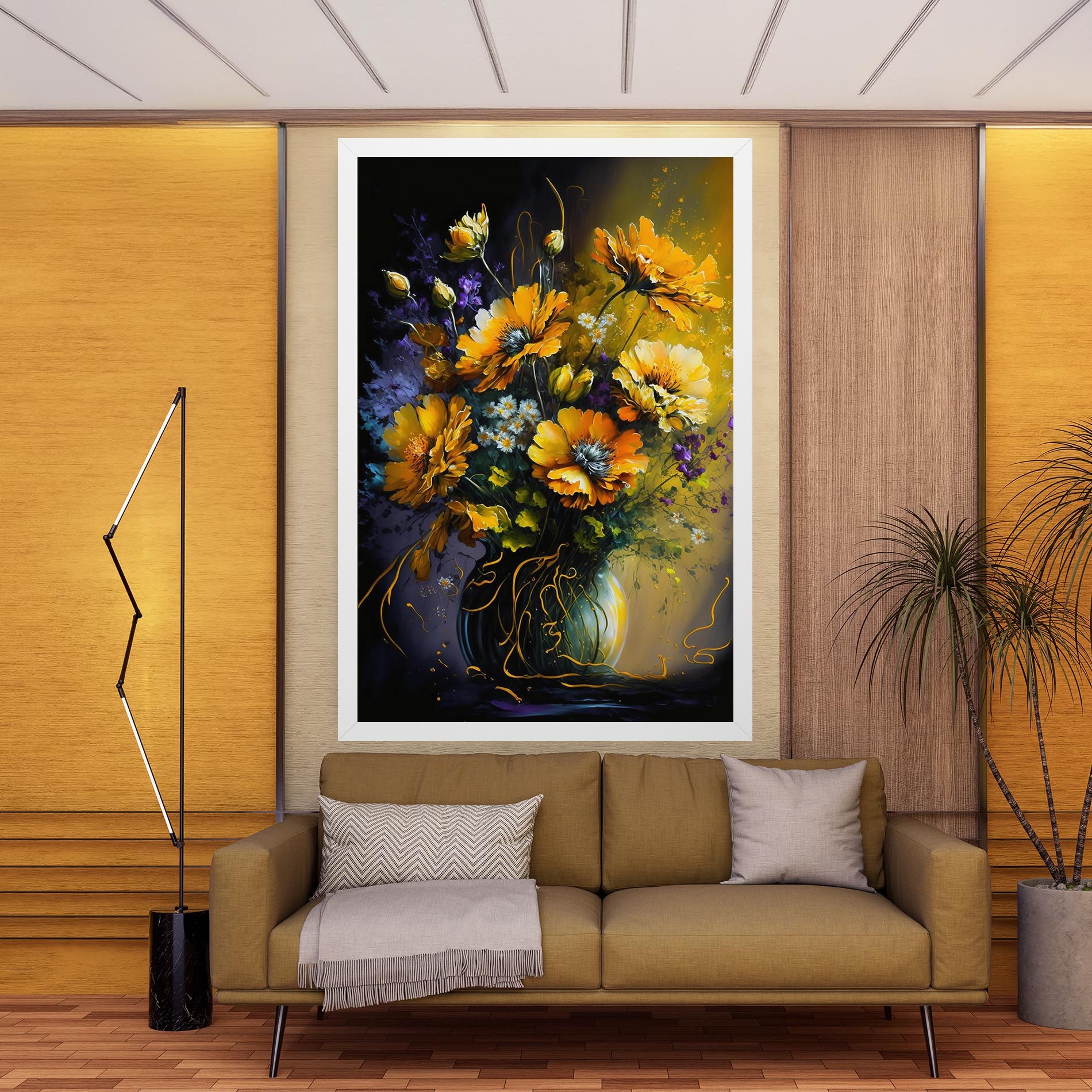 Yellow Flower Art Vase mockup 9