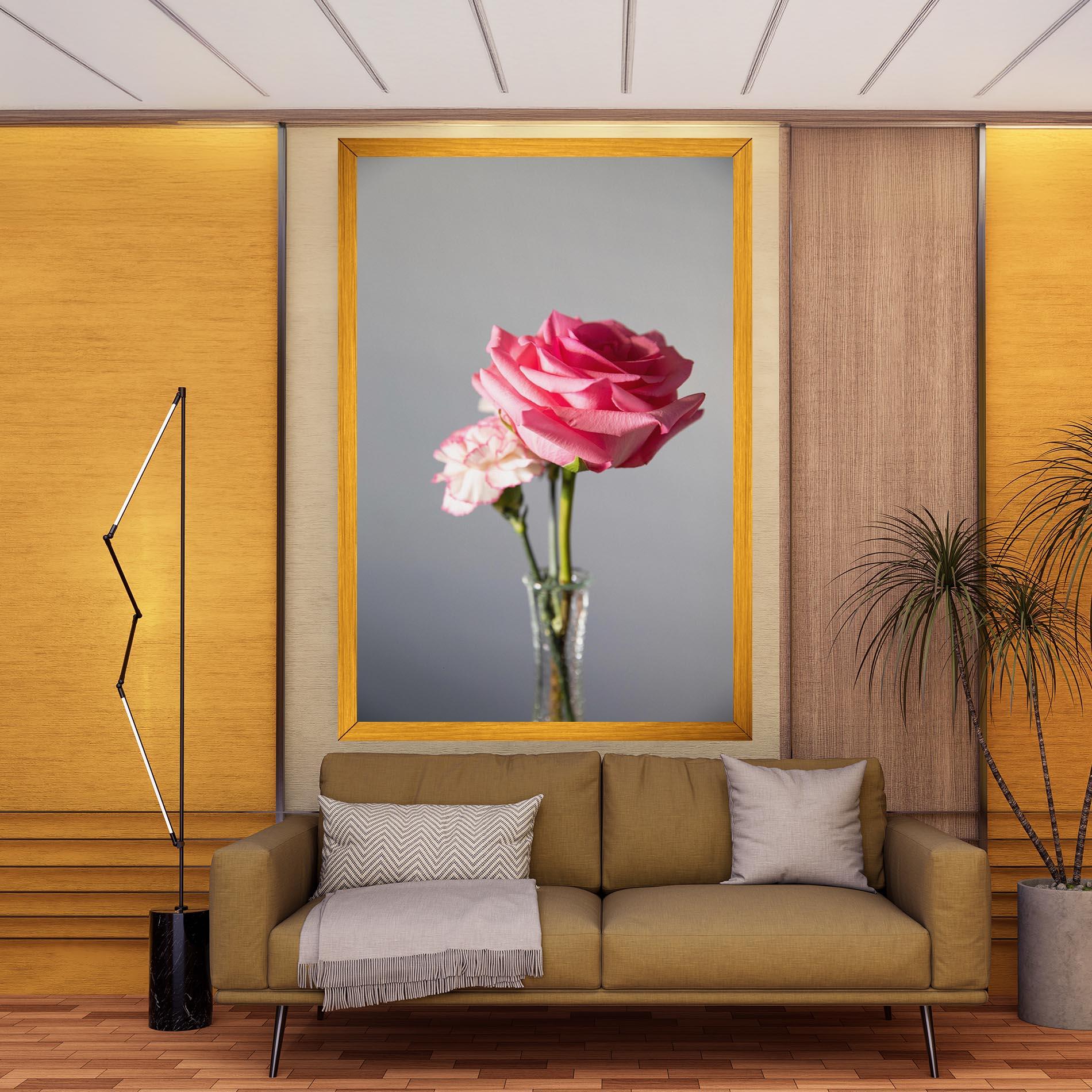 Tablou Canvas Big Pink Rose Vase mockup 9