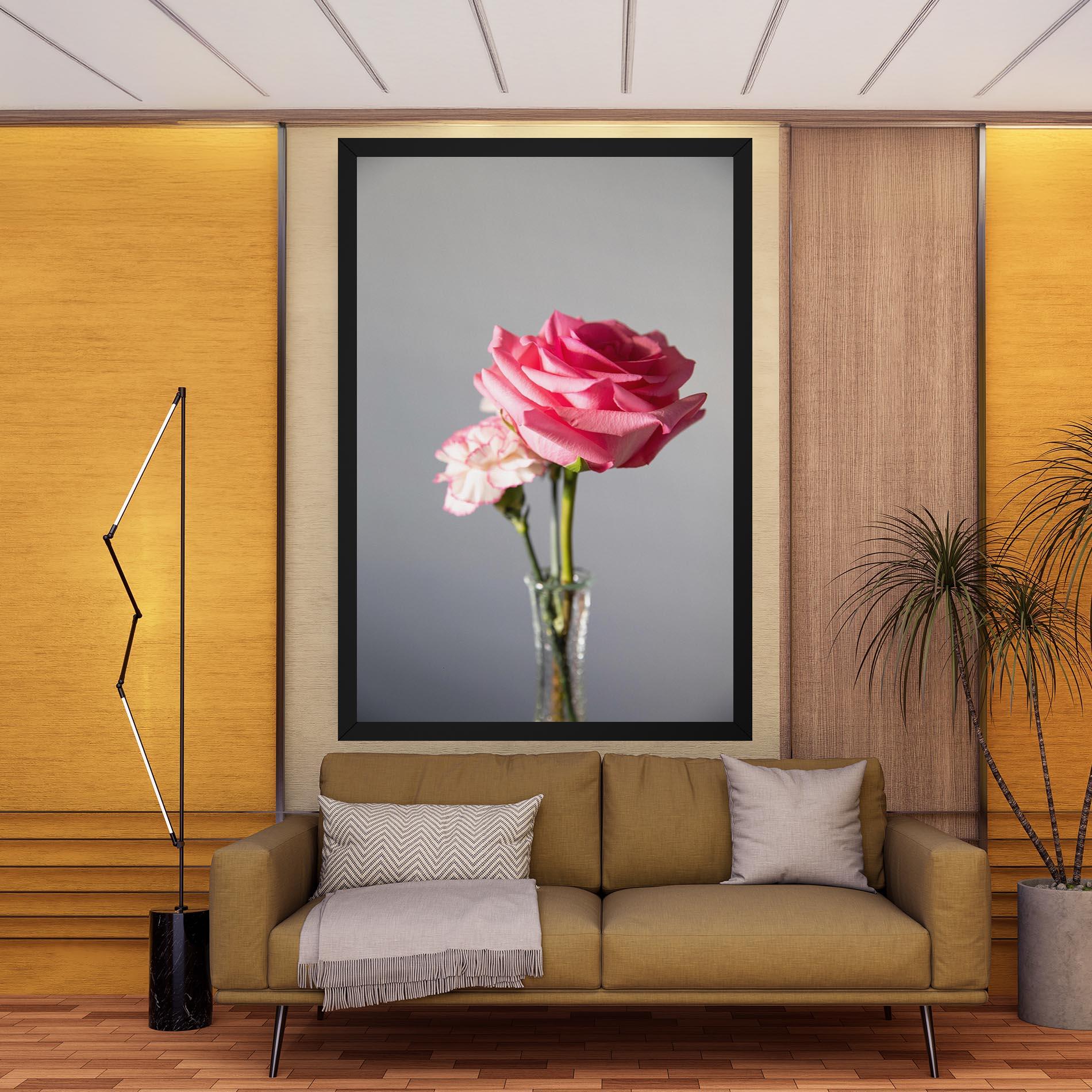 Tablou Canvas Big Pink Rose Vase mockup 9