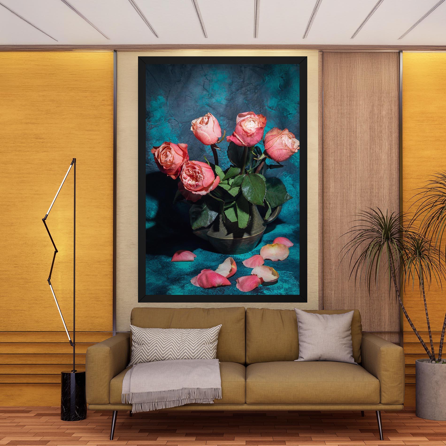 Tablou Canvas Bouquet Roses Vase mockup 9