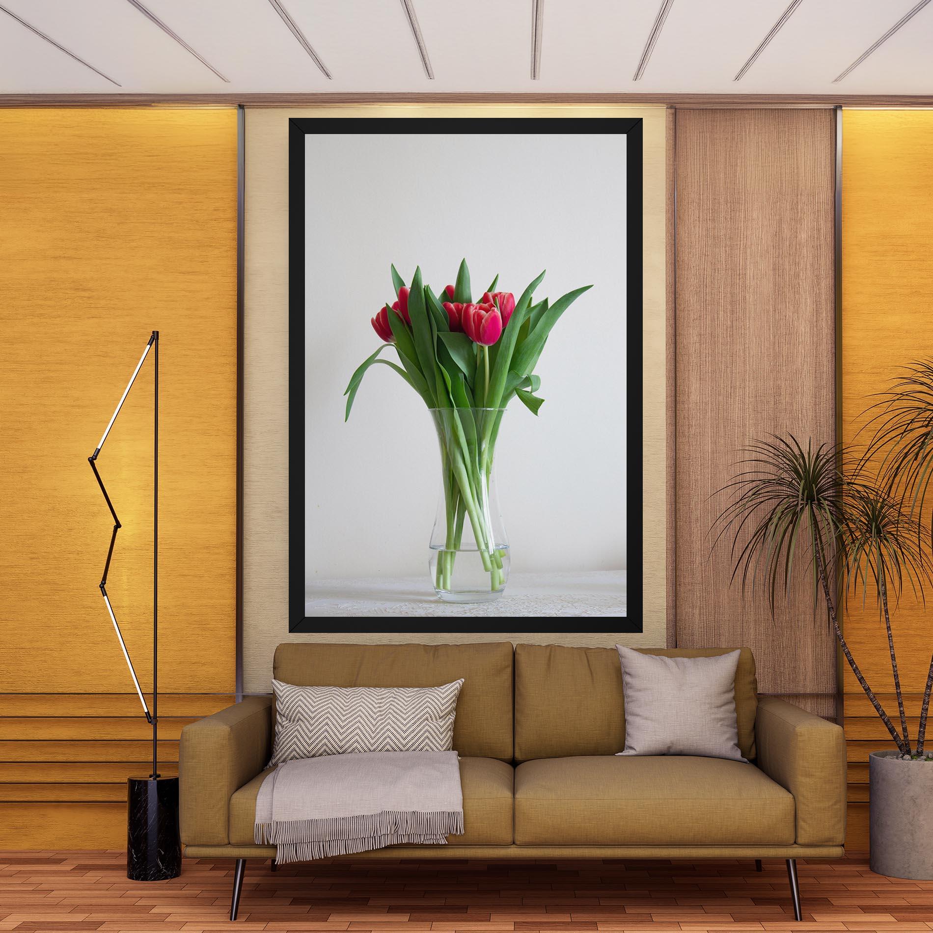 Tablou Canvas Pretty Tulips Vase mockup 9