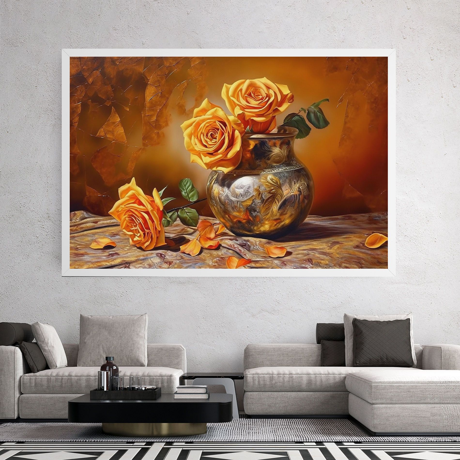 Orange Roses Vase mockup 2