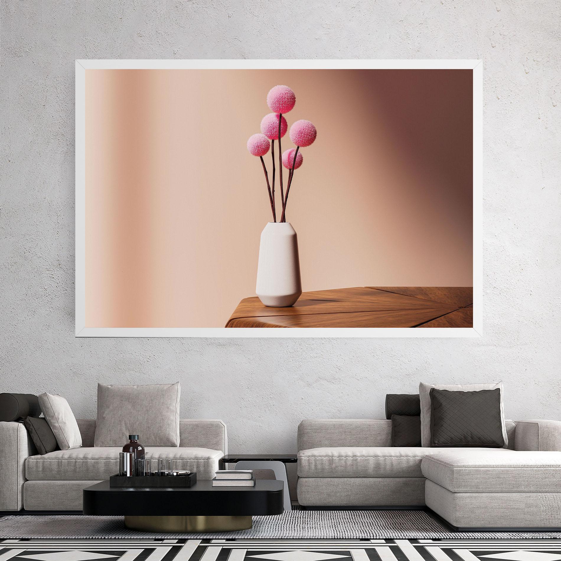 Tablou Canvas Pink Circle Vase mockup 2