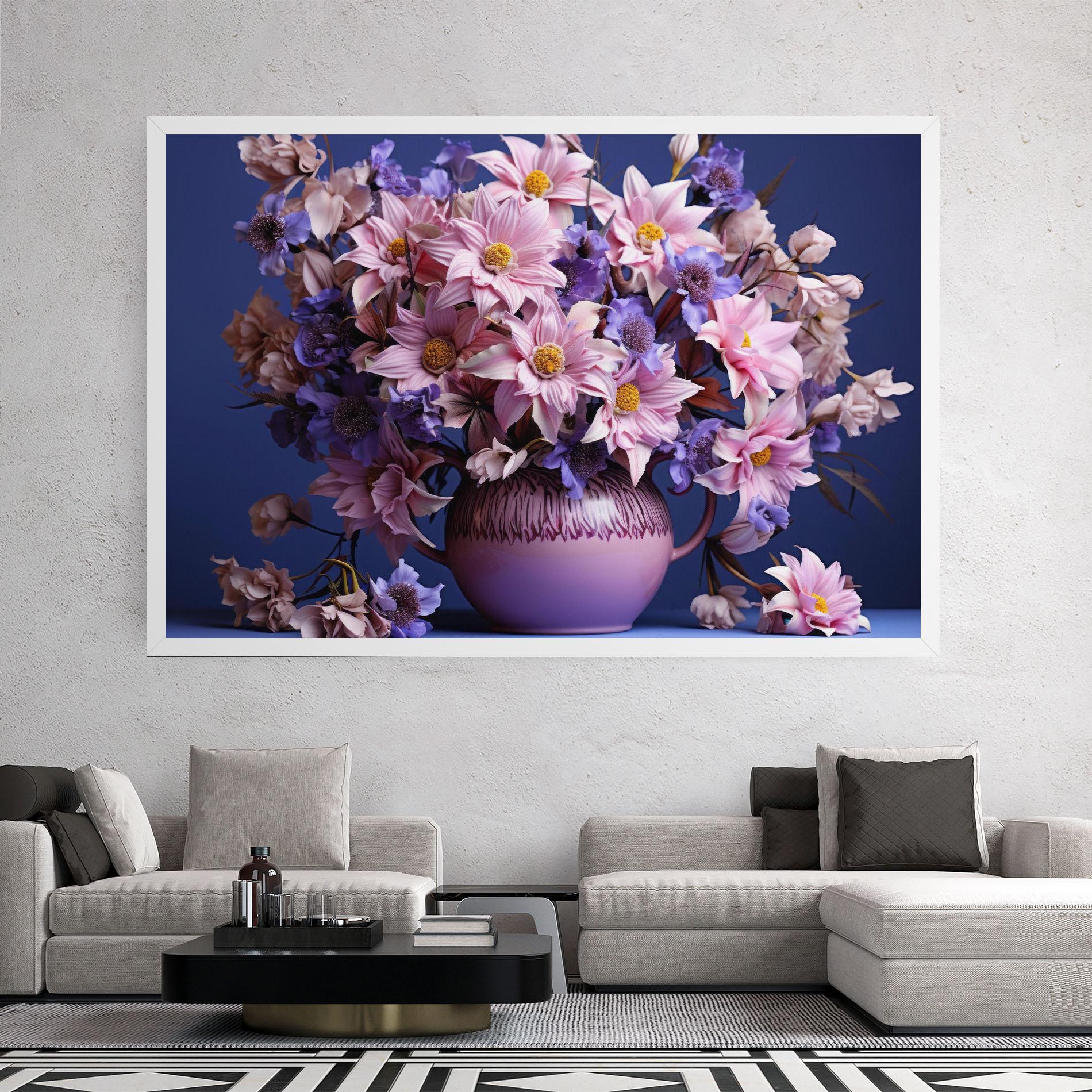 Tablou Canvas Purple Vase Flowers mockup 2