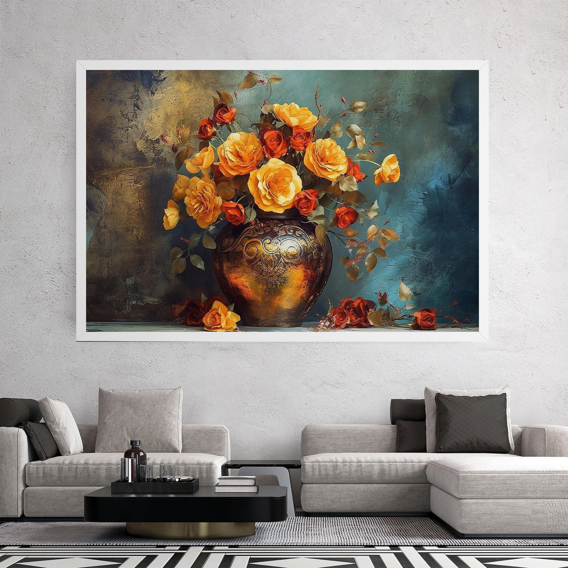 Tablou Canvas Red Orange Flower Vase mockup 2