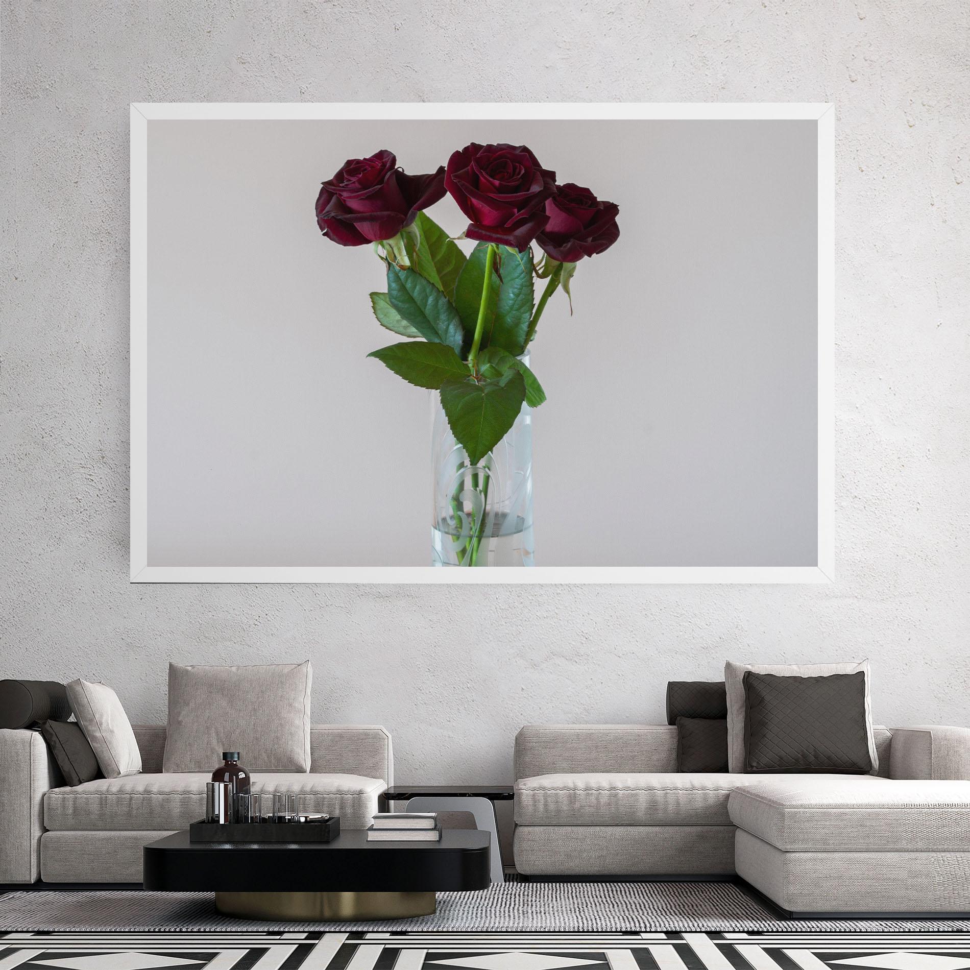 Tablou Canvas Red Roses Vase mockup 2