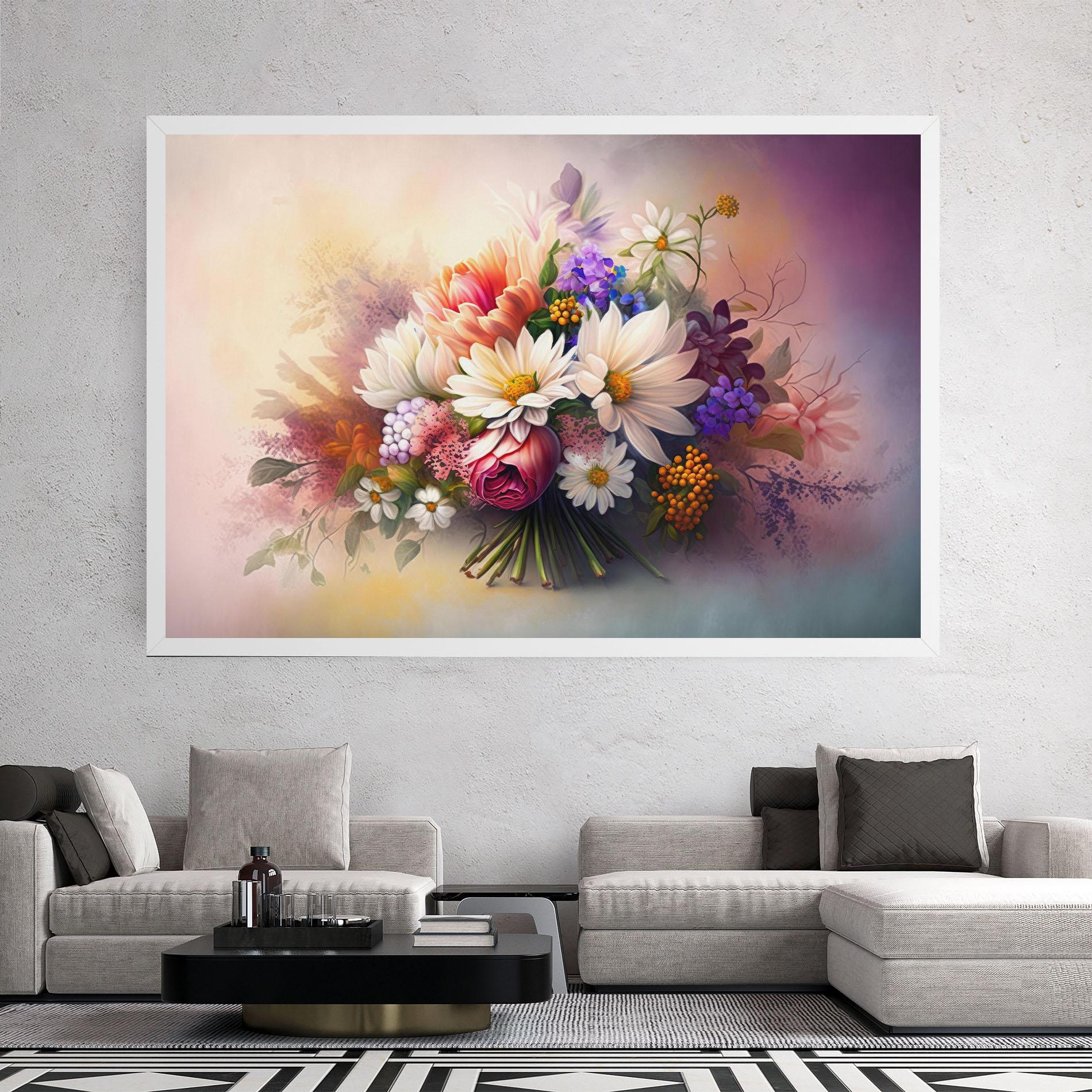 Tablou Canvas Vecteezy_ai Generated Bouquet Of Fresh Spring Flowers On Light_23373362_865 mockup 2