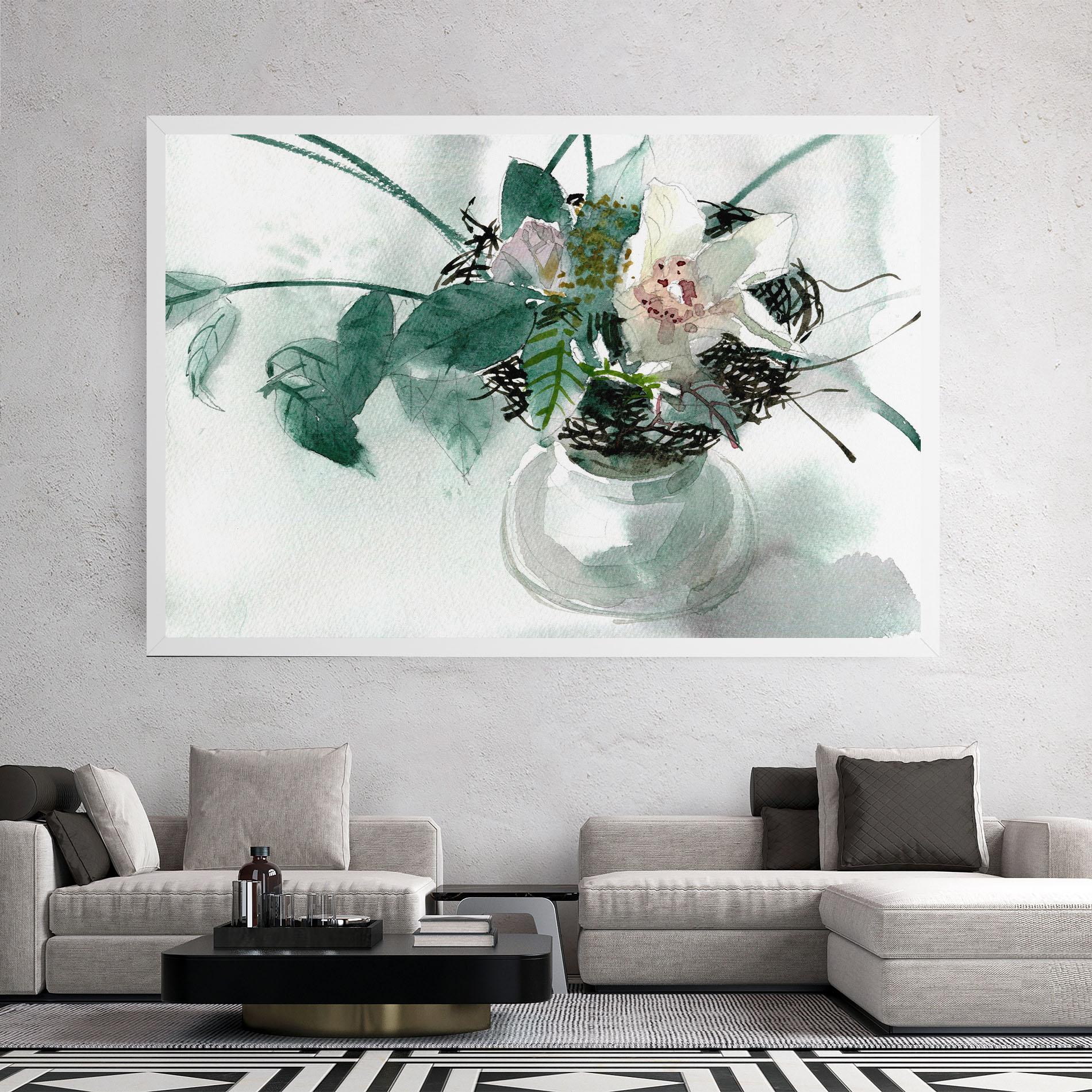 Tablou Canvas White Flower Vase mockup 2