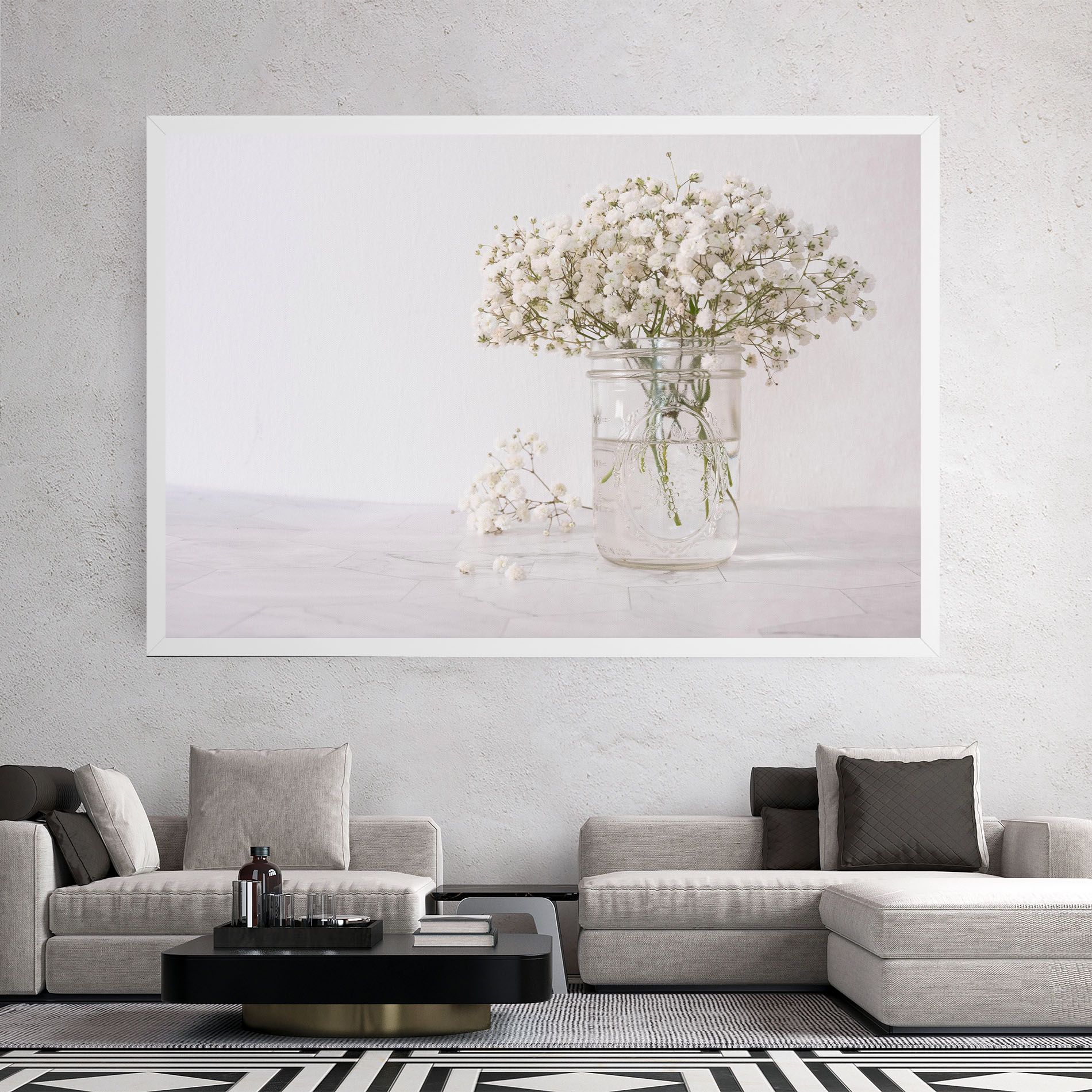 White Tiny Flower Vase mockup 2