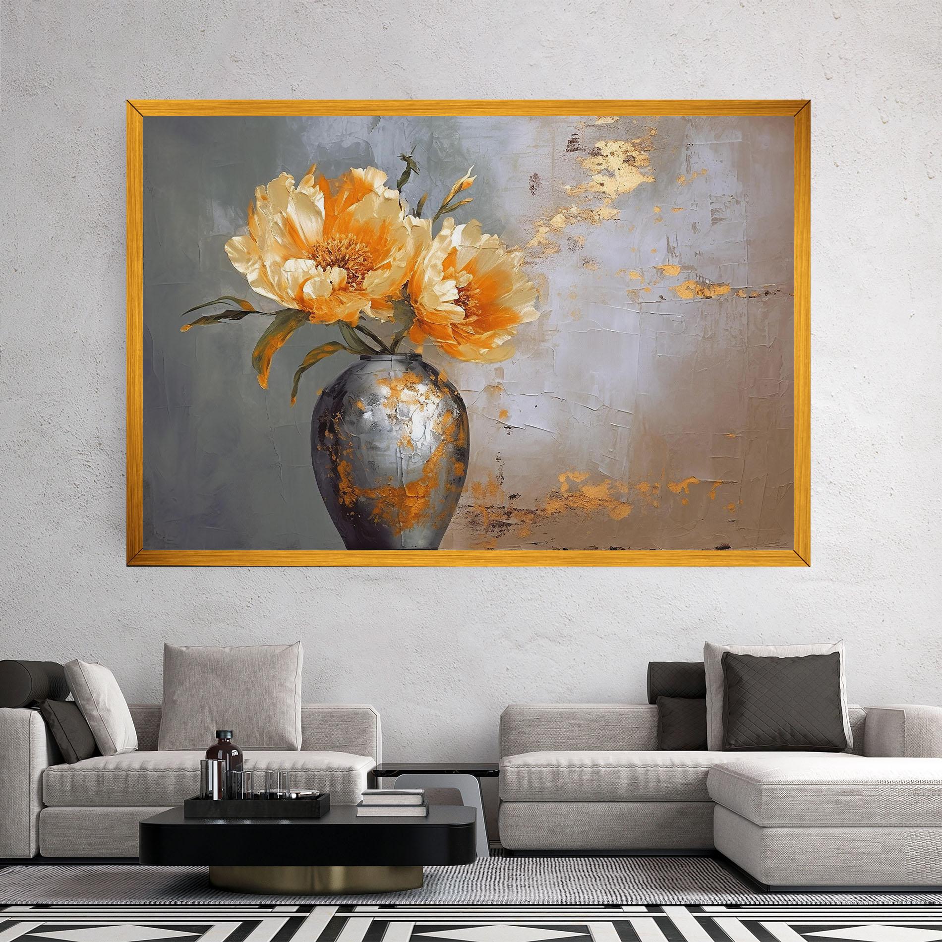 Tablou Canvas Grey Painting Vase mockup 2