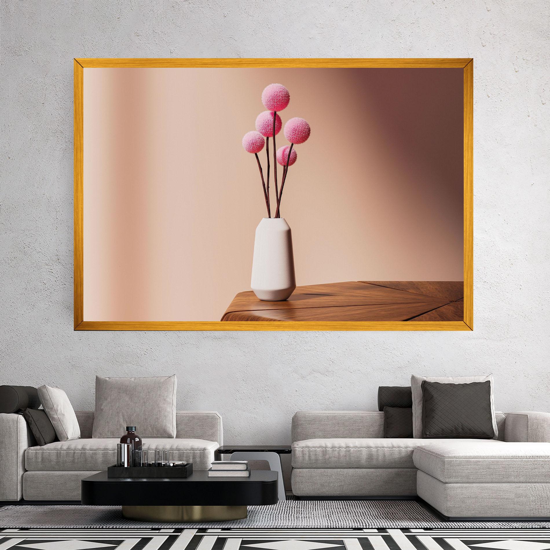 Tablou Canvas Pink Circle Vase mockup 2