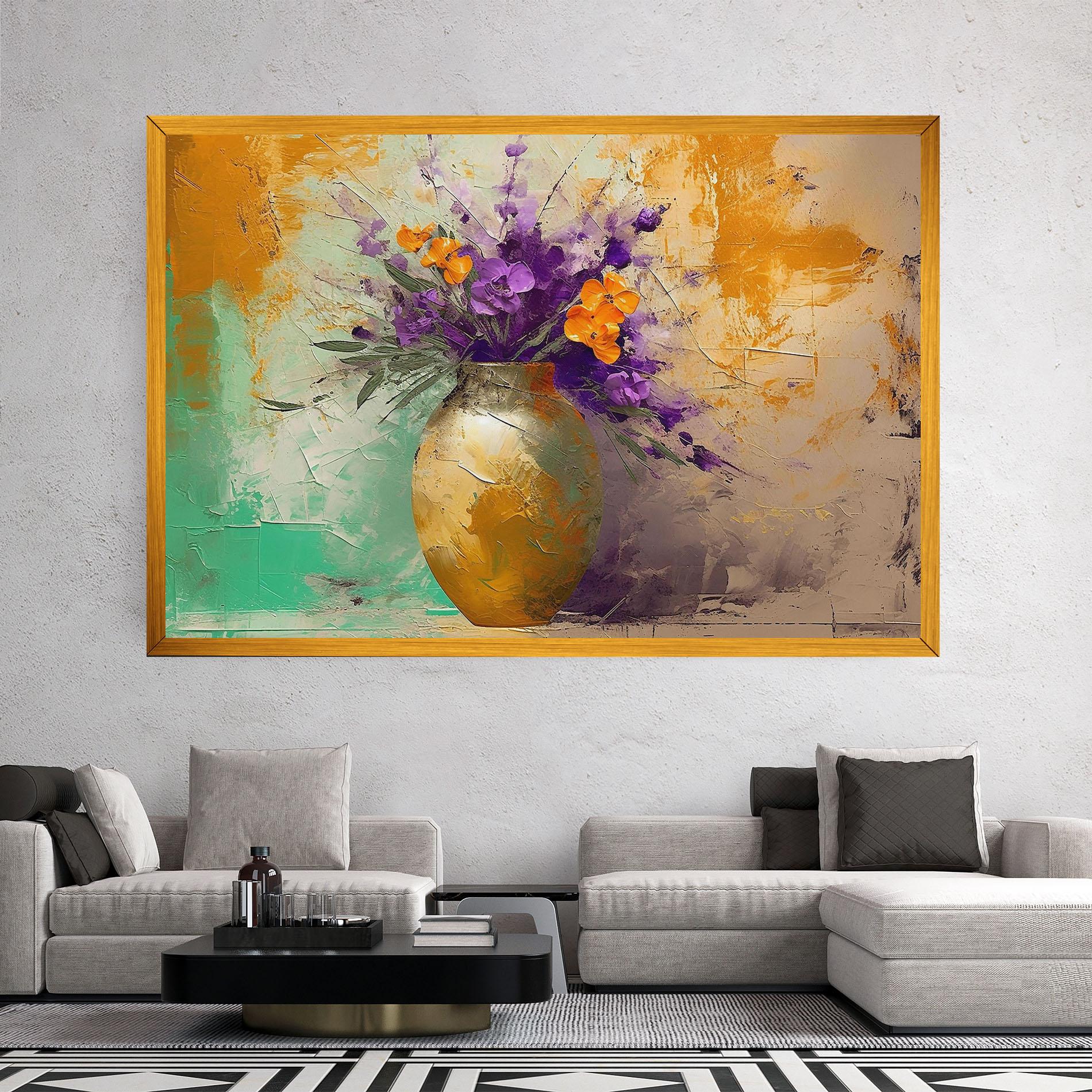 Tablou Canvas Purple Orange Plant Vase mockup 2